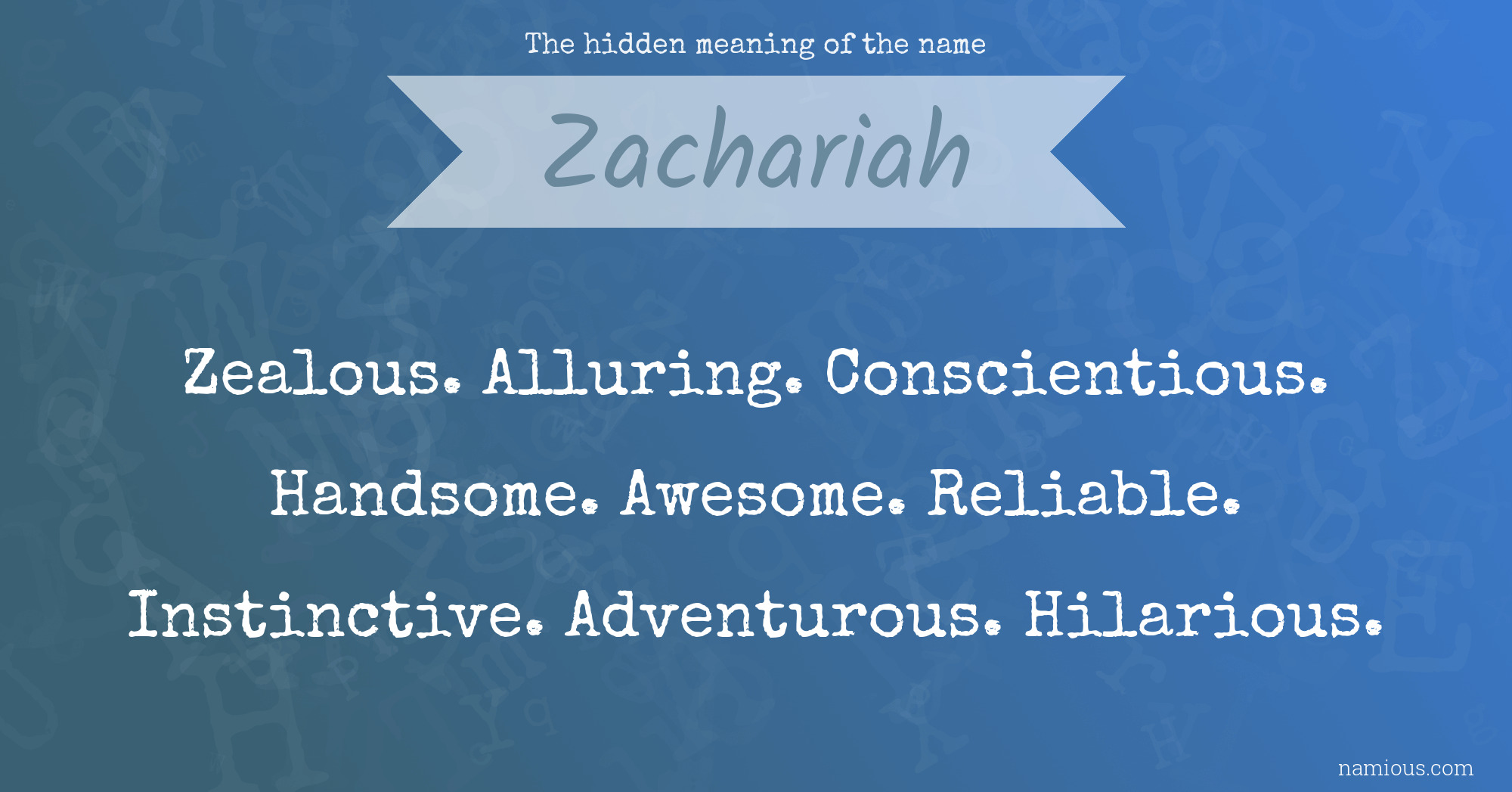 The hidden meaning of the name Zachariah