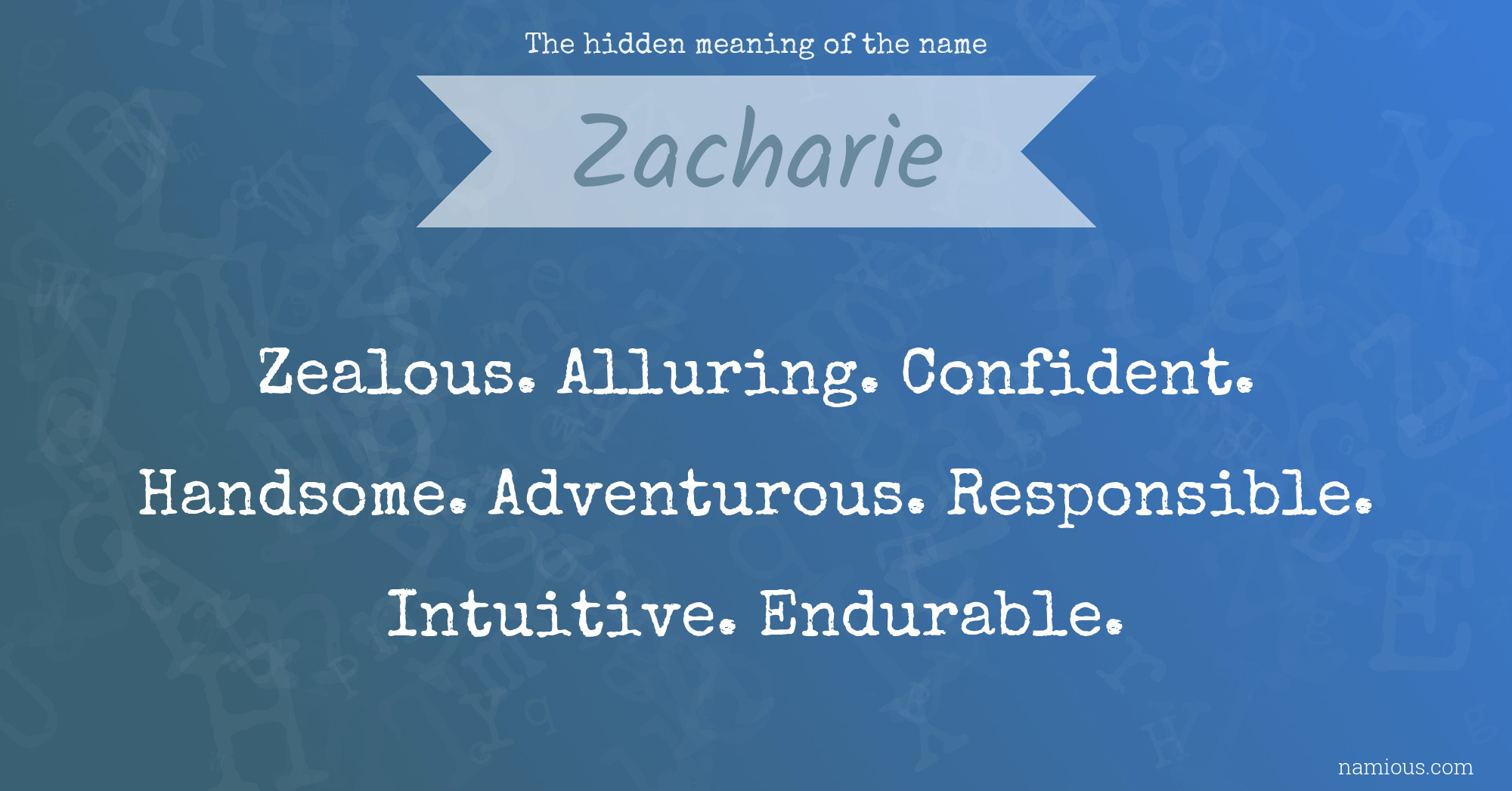 The hidden meaning of the name Zacharie