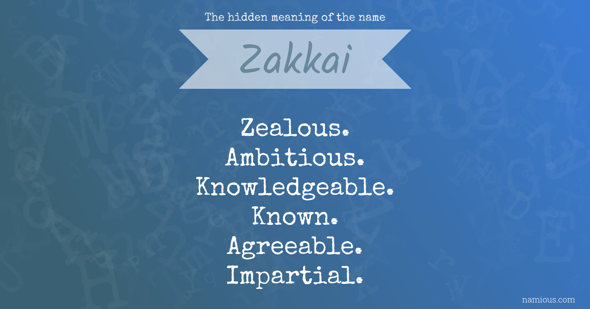 The hidden meaning of the name Zakkai