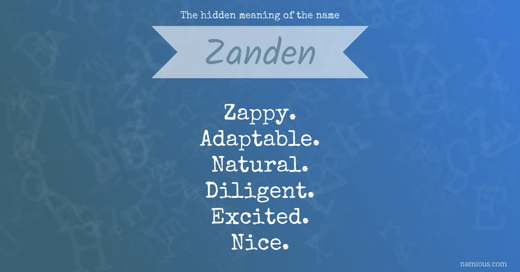 The hidden meaning of the name Zanden