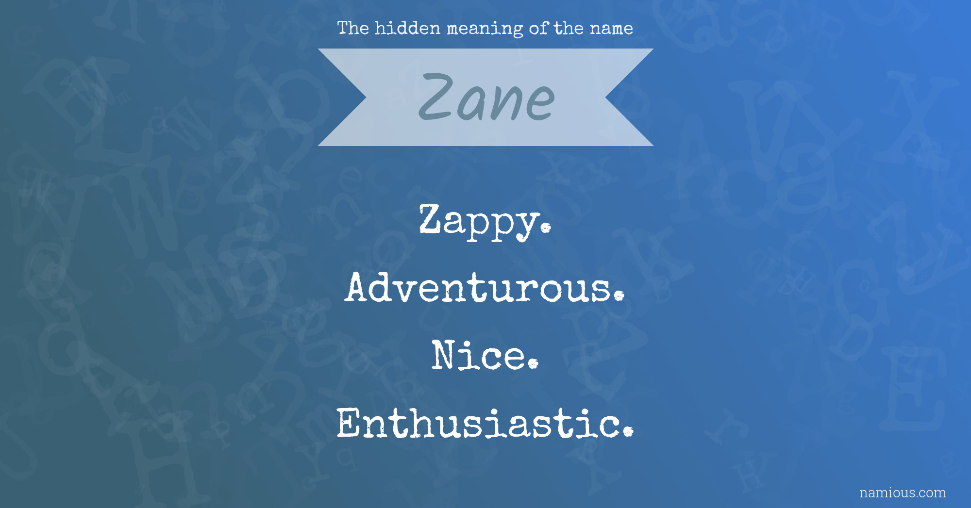 The hidden meaning of the name Zane
