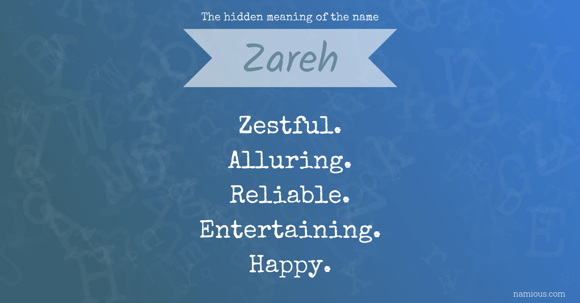 The hidden meaning of the name Zareh