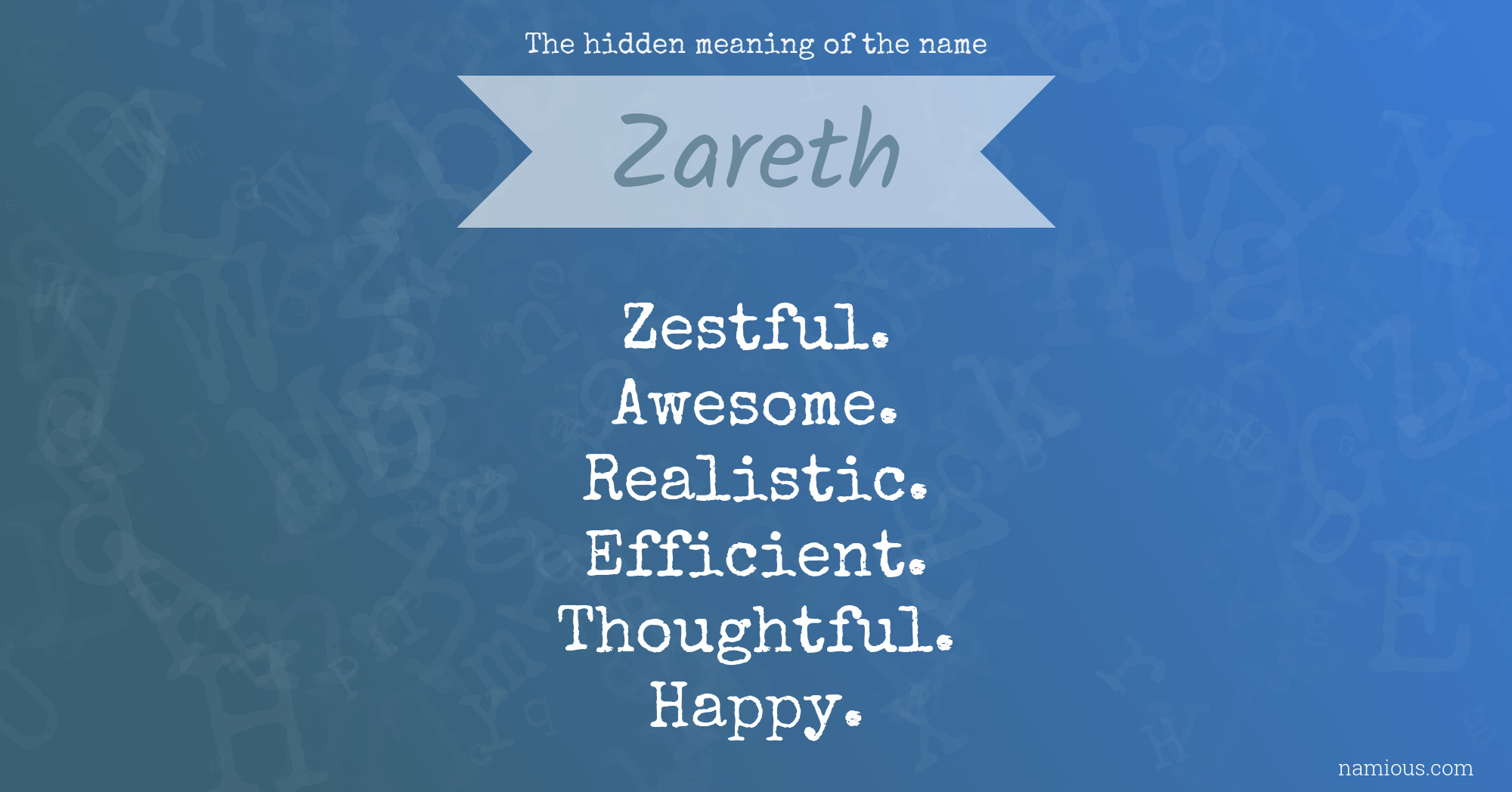 The hidden meaning of the name Zareth