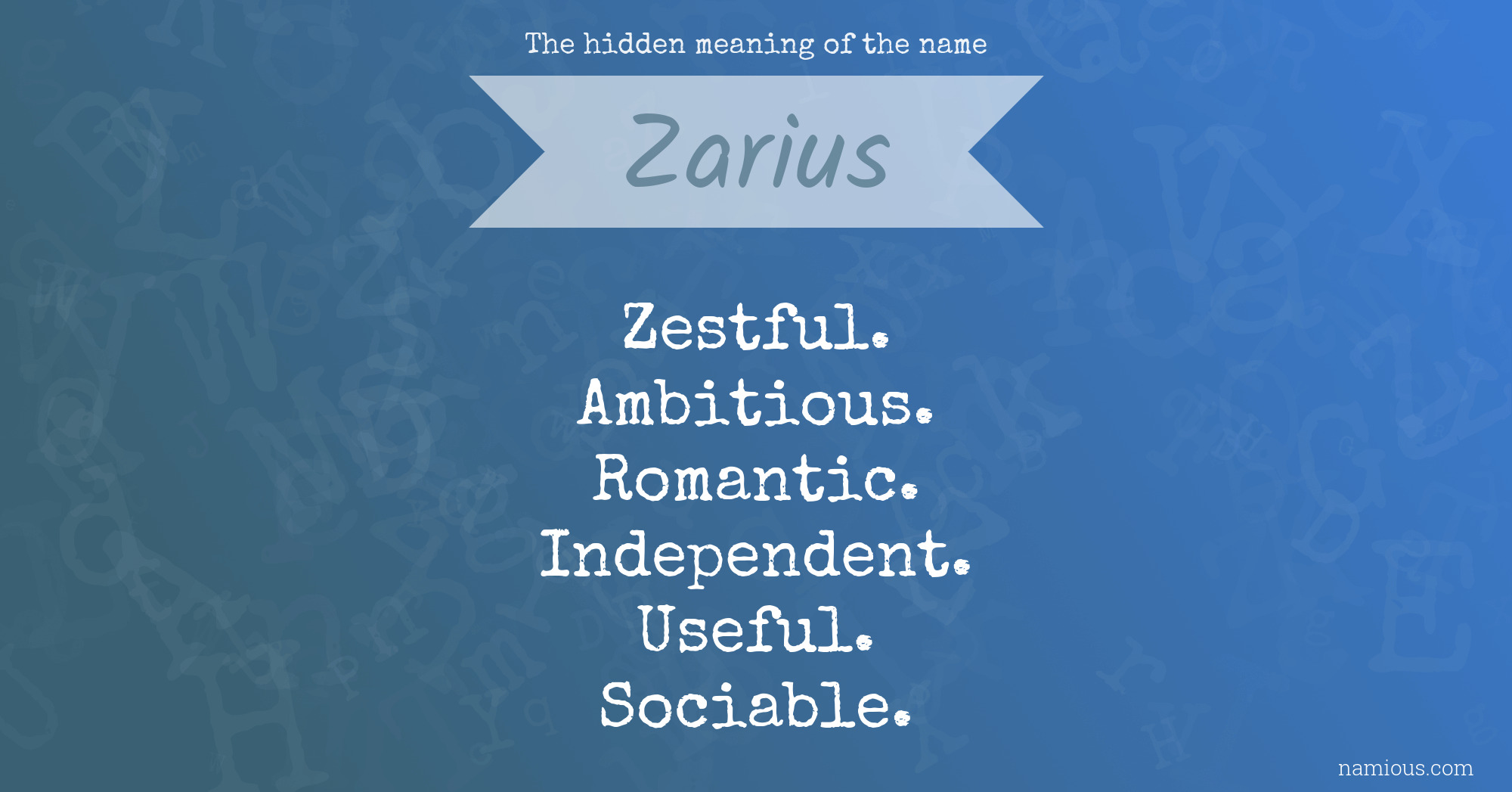 The hidden meaning of the name Zarius