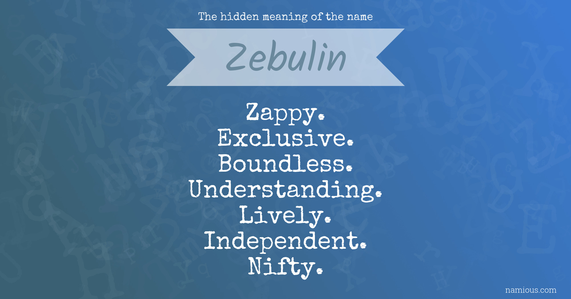 The hidden meaning of the name Zebulin