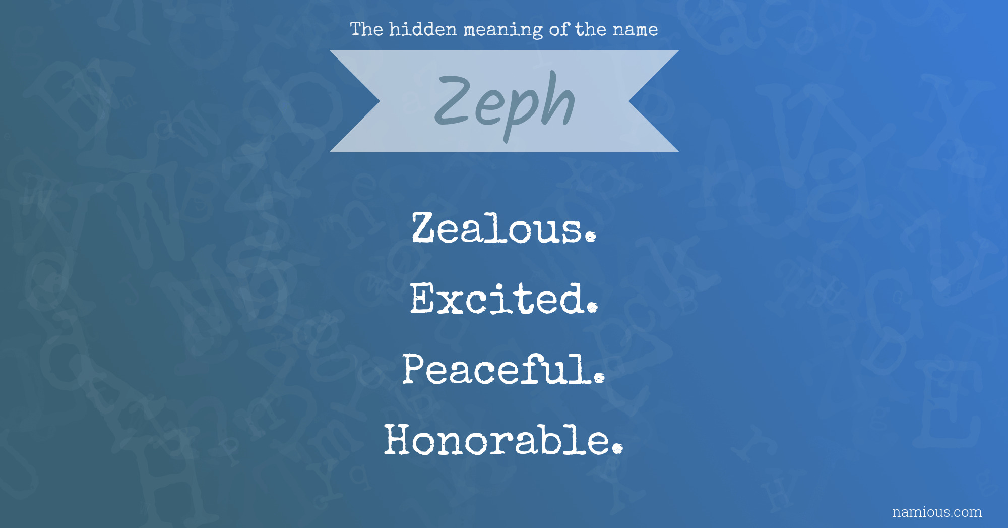 The hidden meaning of the name Zeph