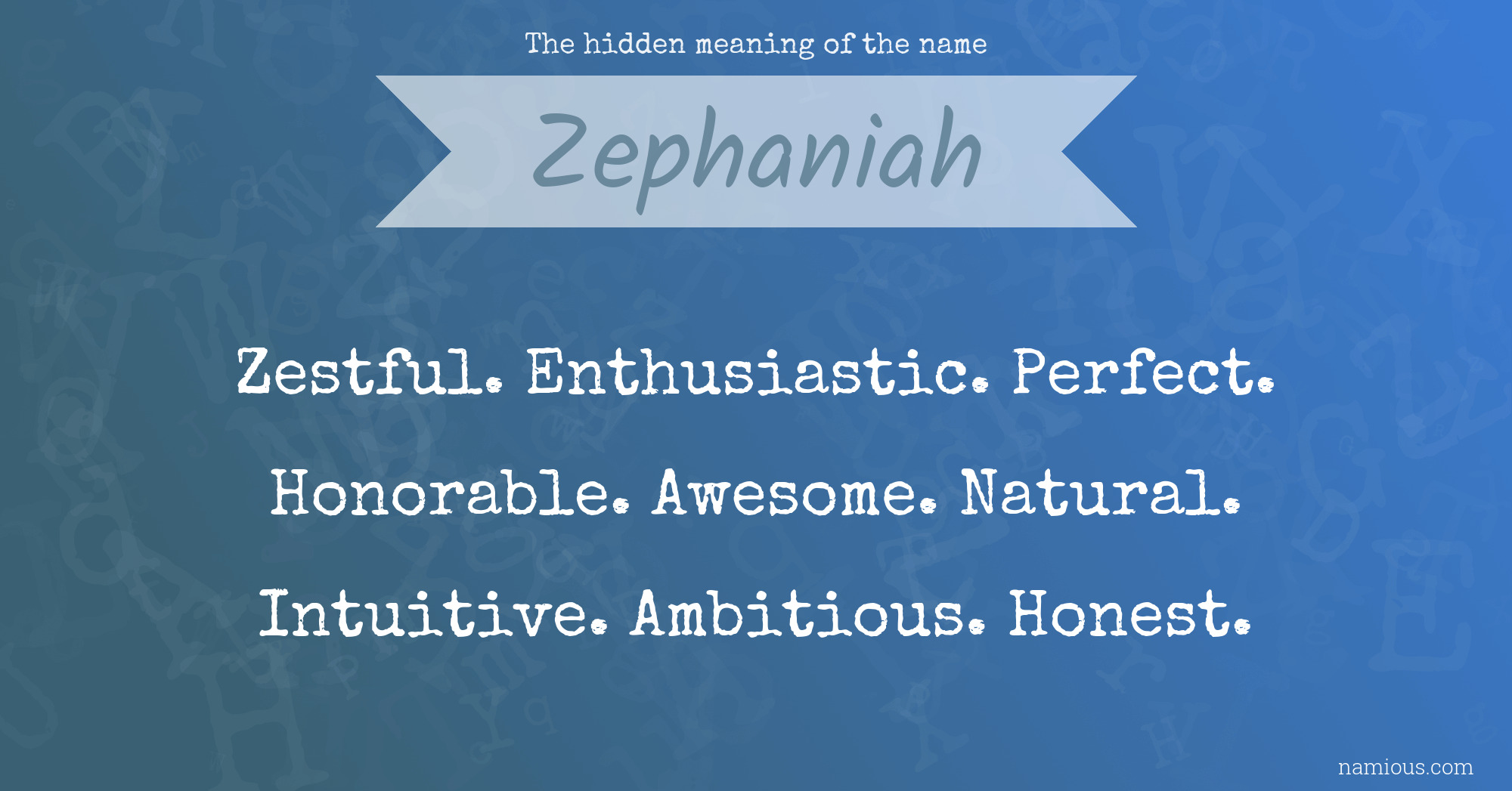 The hidden meaning of the name Zephaniah