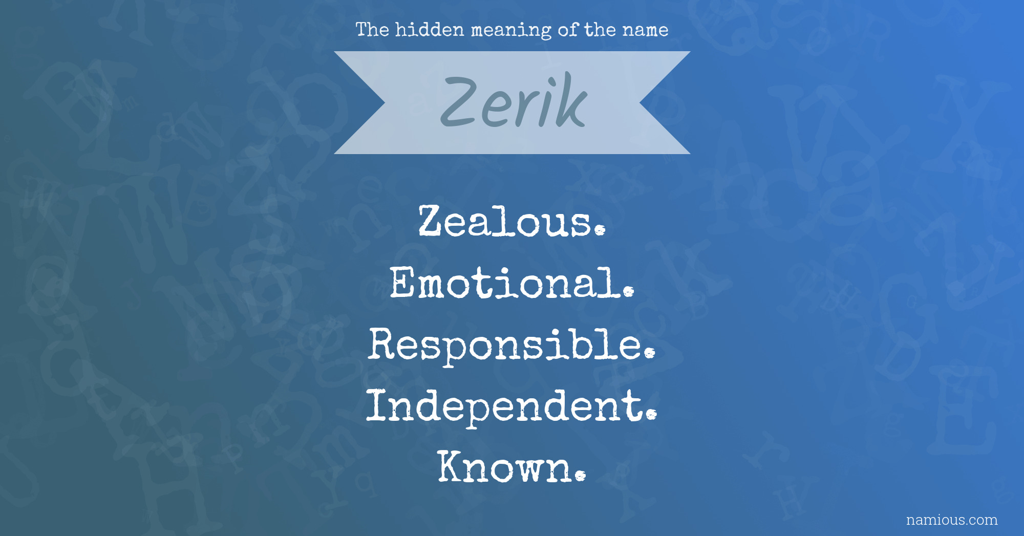 The hidden meaning of the name Zerik