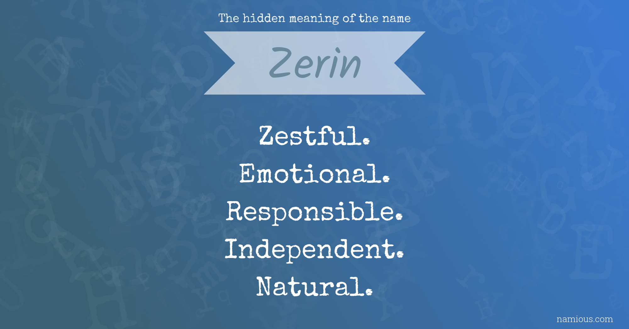 The hidden meaning of the name Zerin