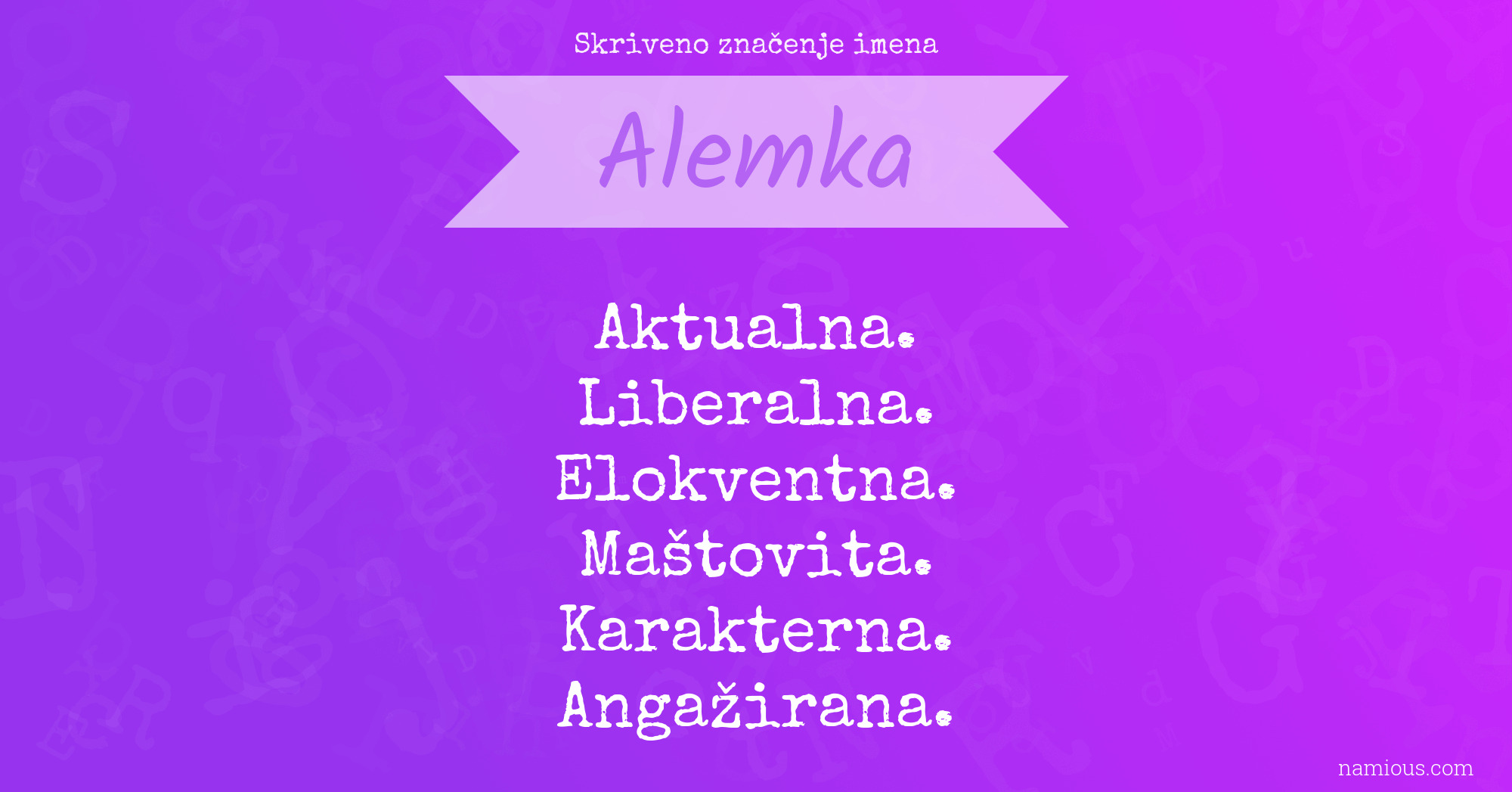 Skriveno značenje imena Alemka