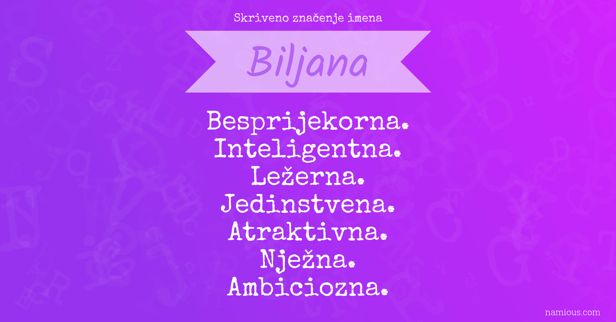 Skriveno značenje imena Biljana