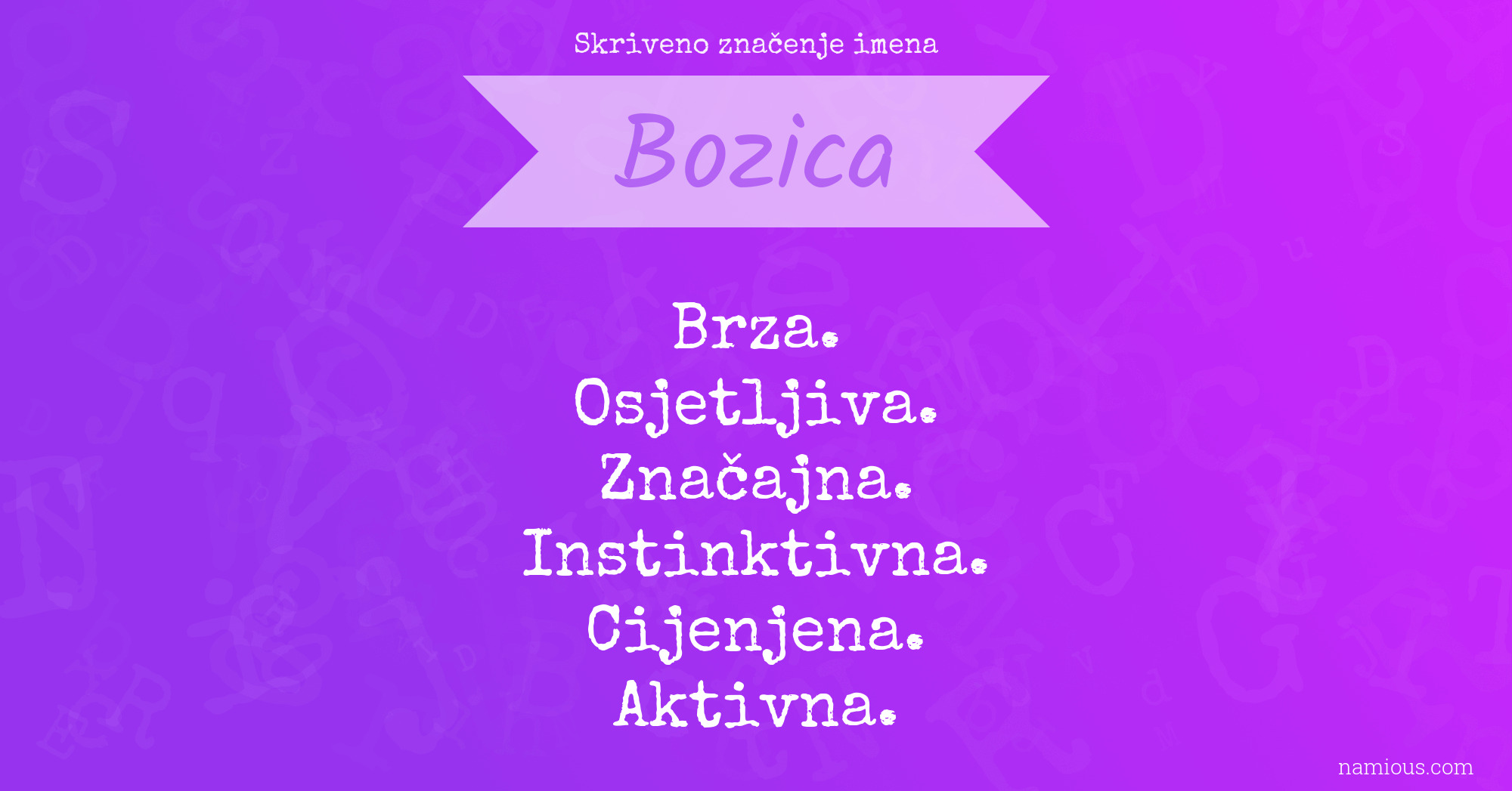 Skriveno značenje imena Bozica