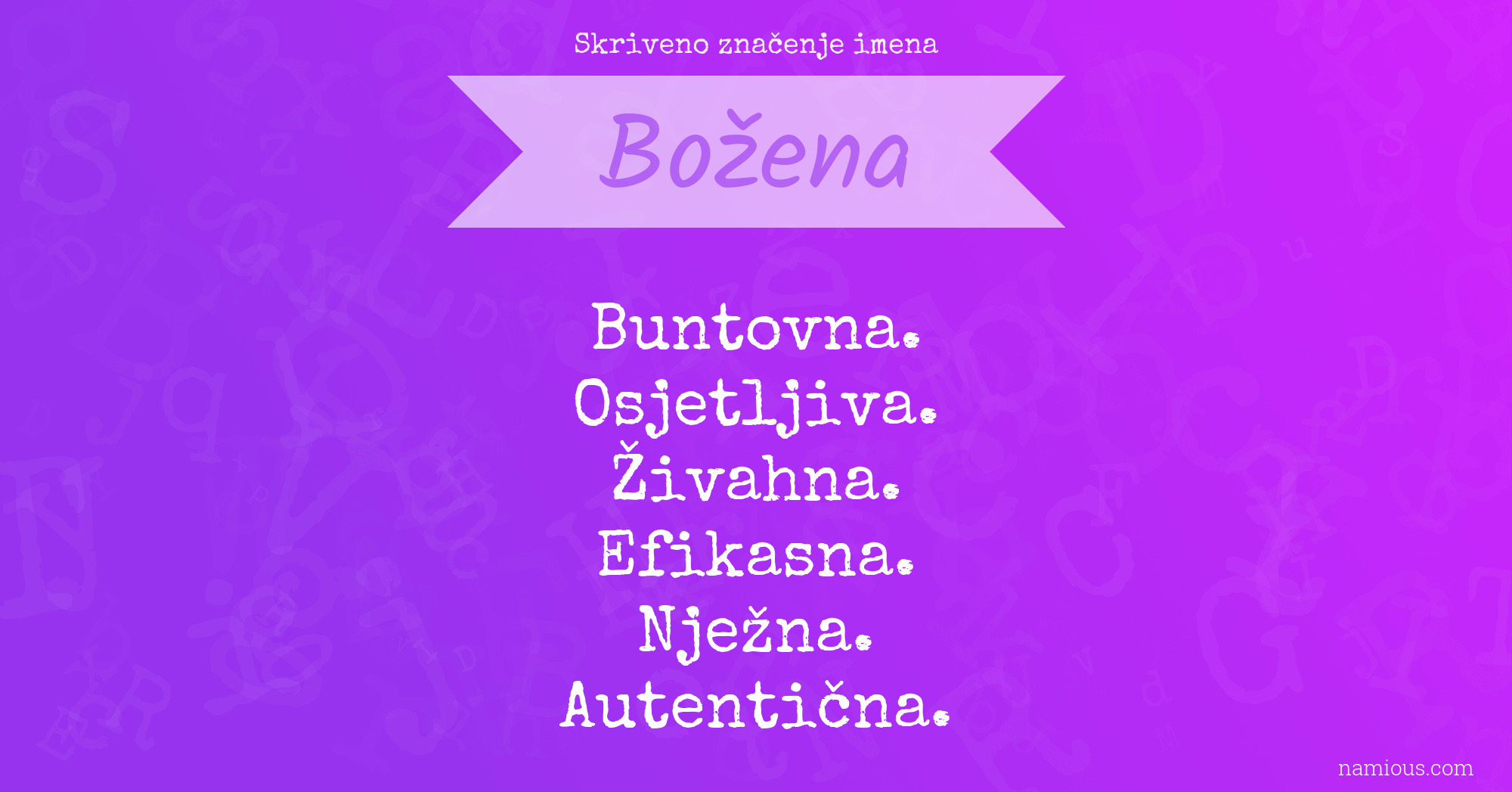 Skriveno značenje imena Božena