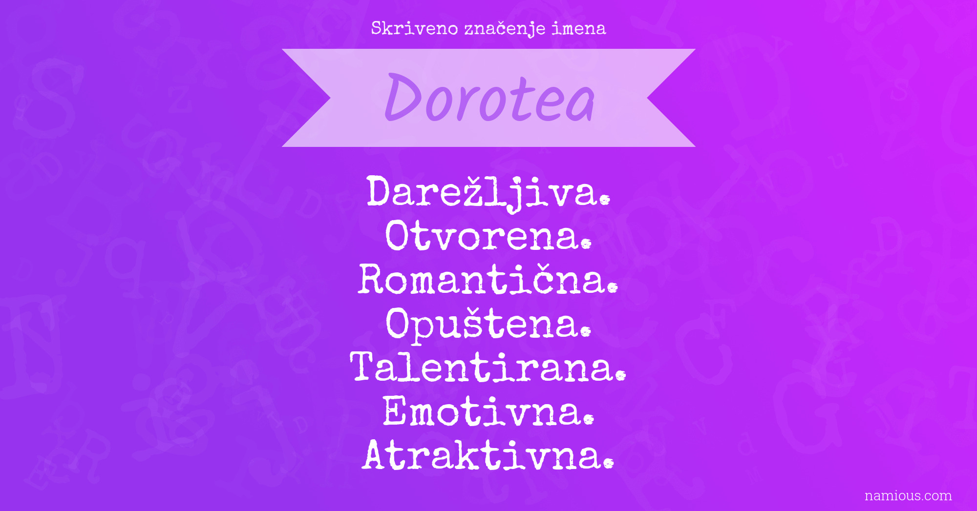 Skriveno značenje imena Dorotea