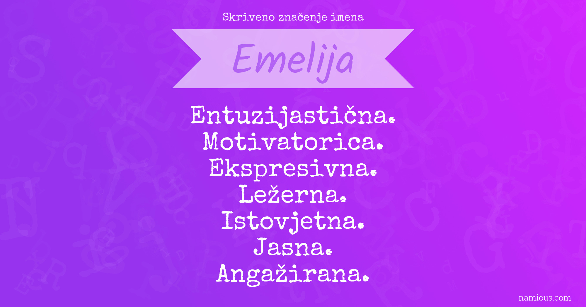 Skriveno značenje imena Emelija