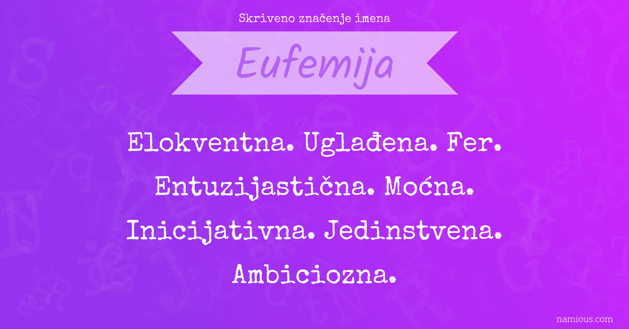 Skriveno značenje imena Eufemija