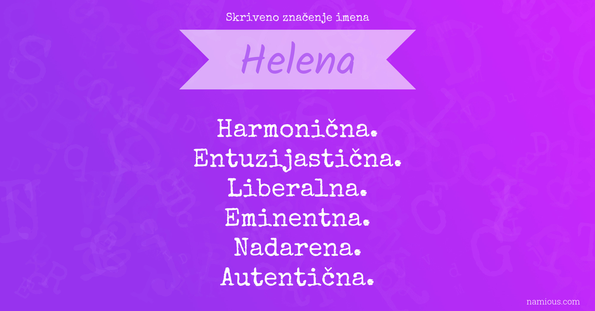 Skriveno značenje imena Helena