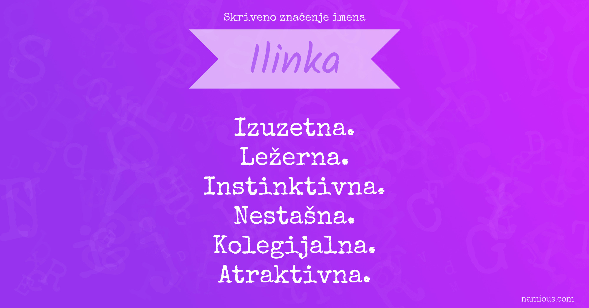 Skriveno značenje imena Ilinka