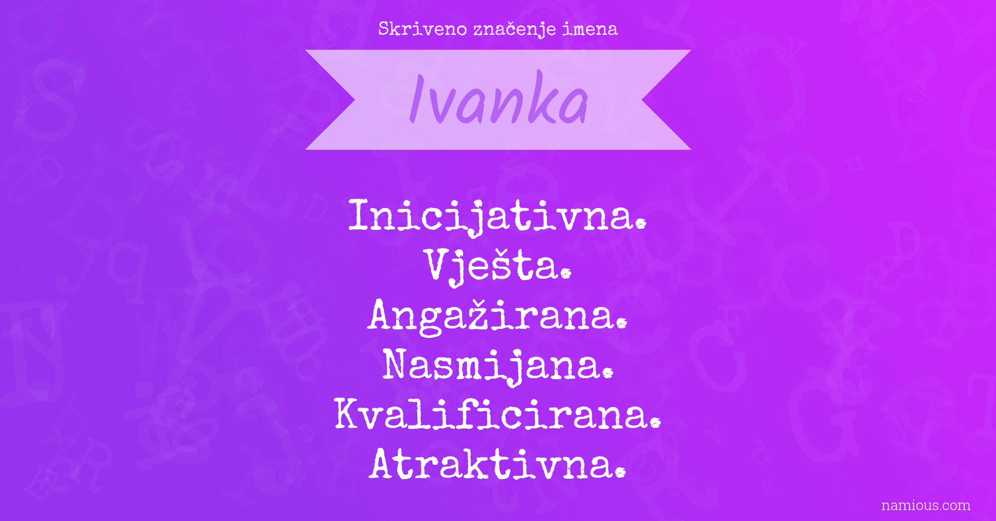 Skriveno značenje imena Ivanka