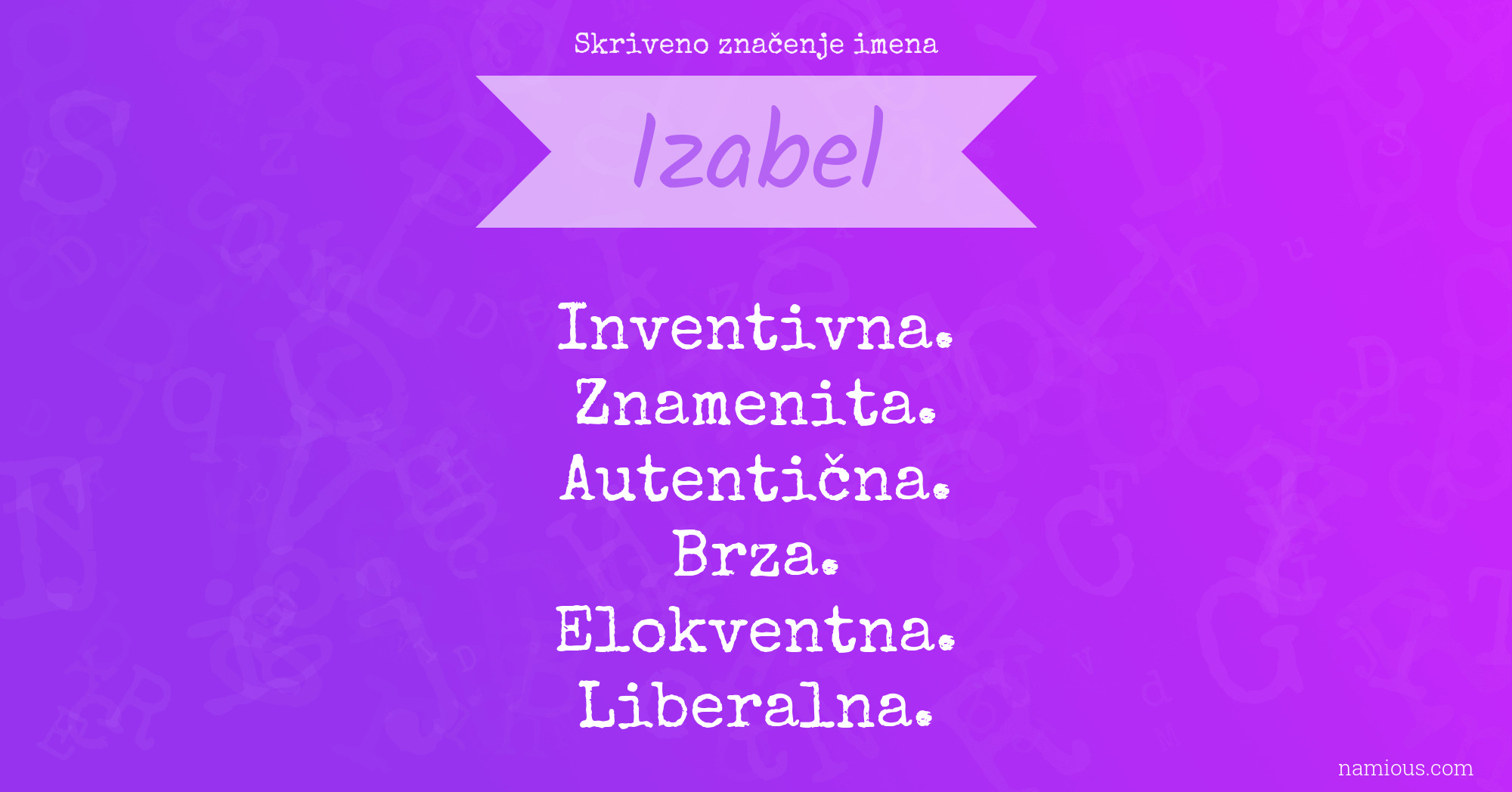 Skriveno značenje imena Izabel