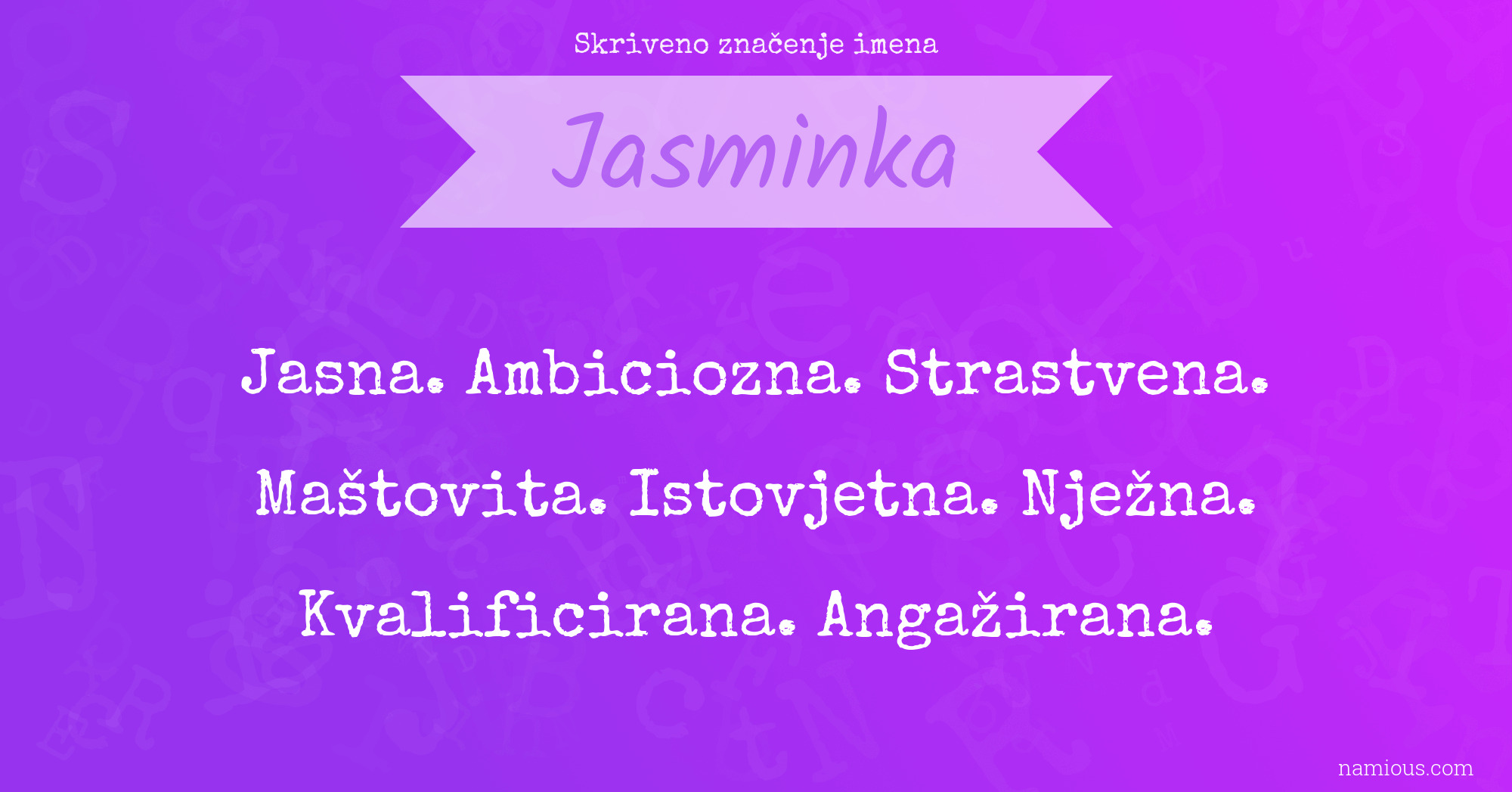 Skriveno značenje imena Jasminka