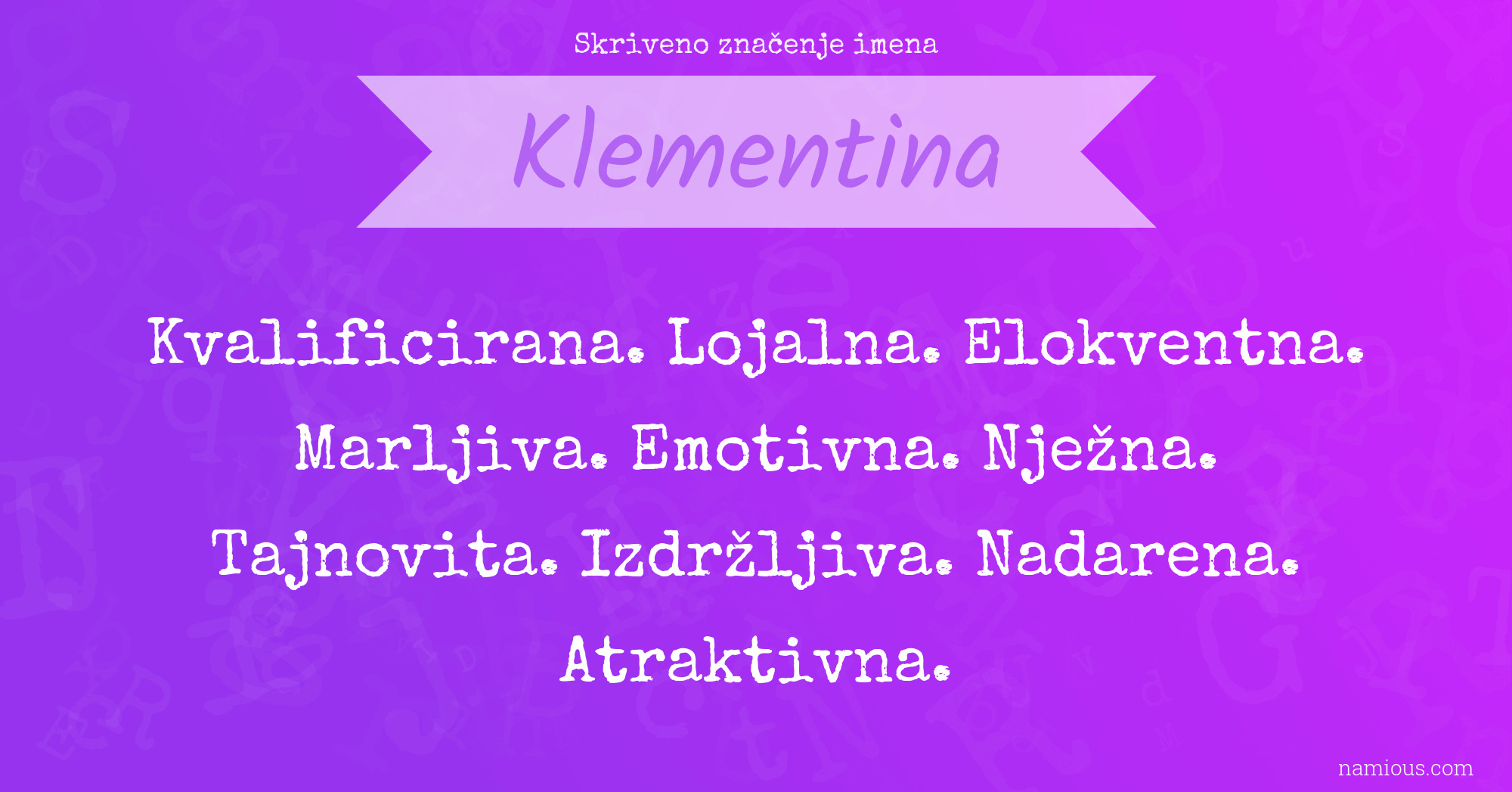 Skriveno značenje imena Klementina