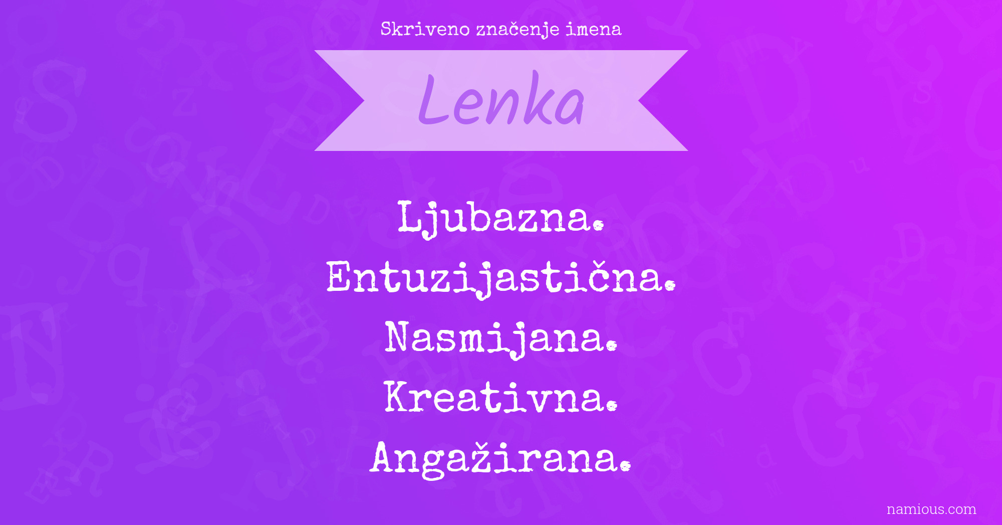 Skriveno značenje imena Lenka