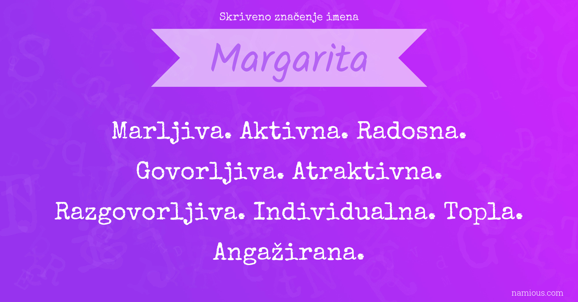 Skriveno značenje imena Margarita