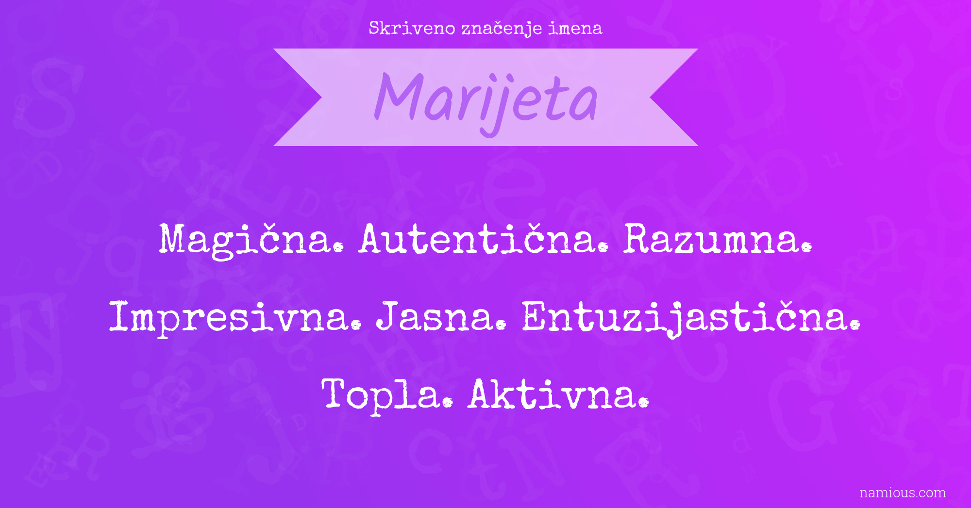 Skriveno značenje imena Marijeta