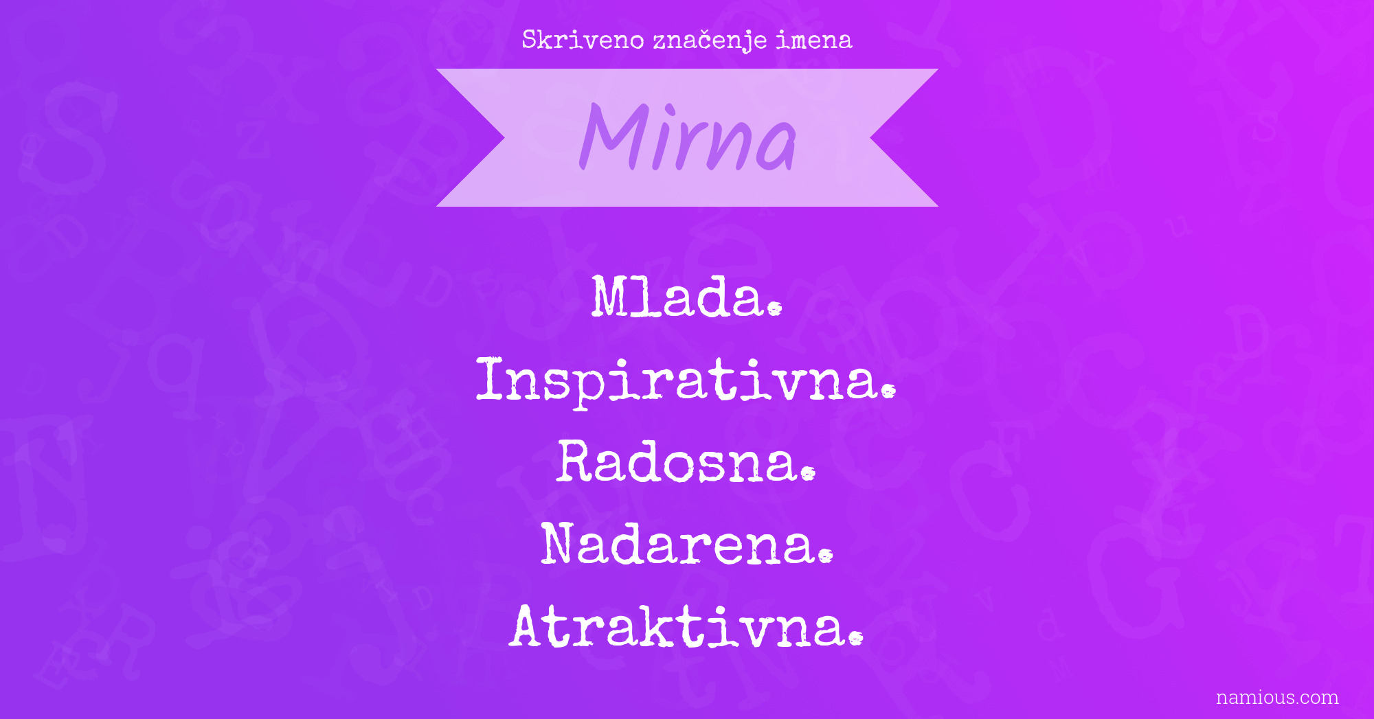 Skriveno značenje imena Mirna