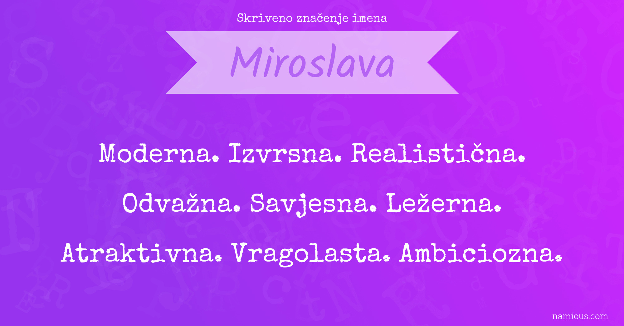 Skriveno značenje imena Miroslava