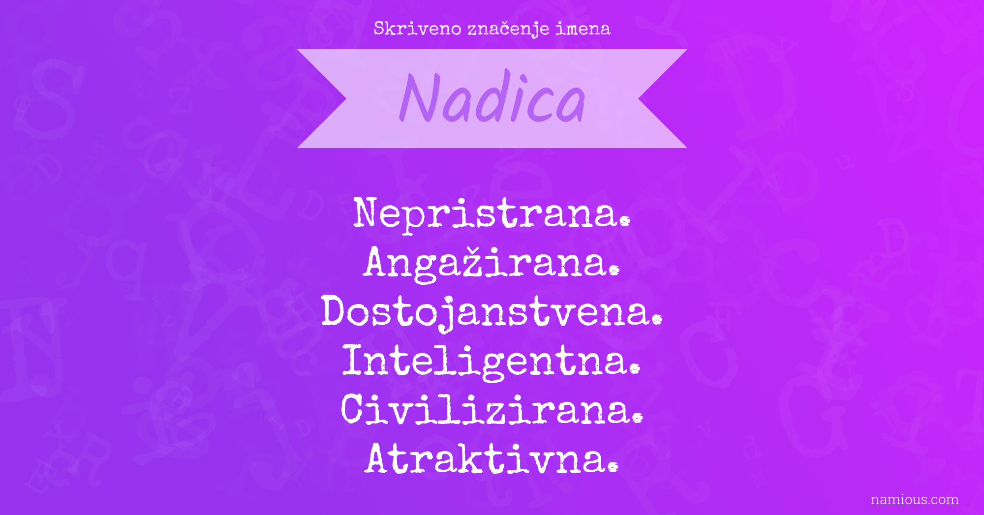 Skriveno značenje imena Nadica