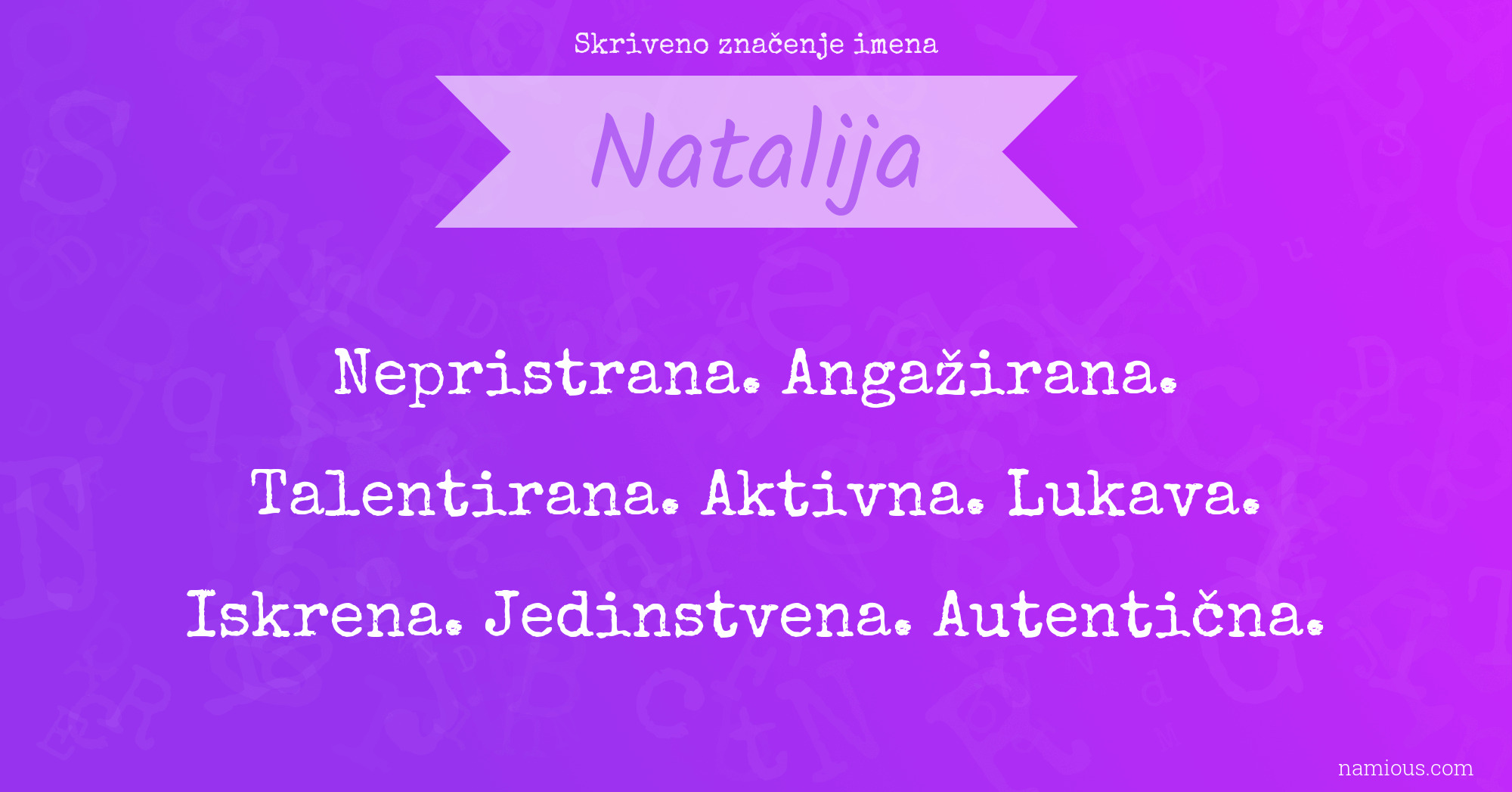 Skriveno značenje imena Natalija