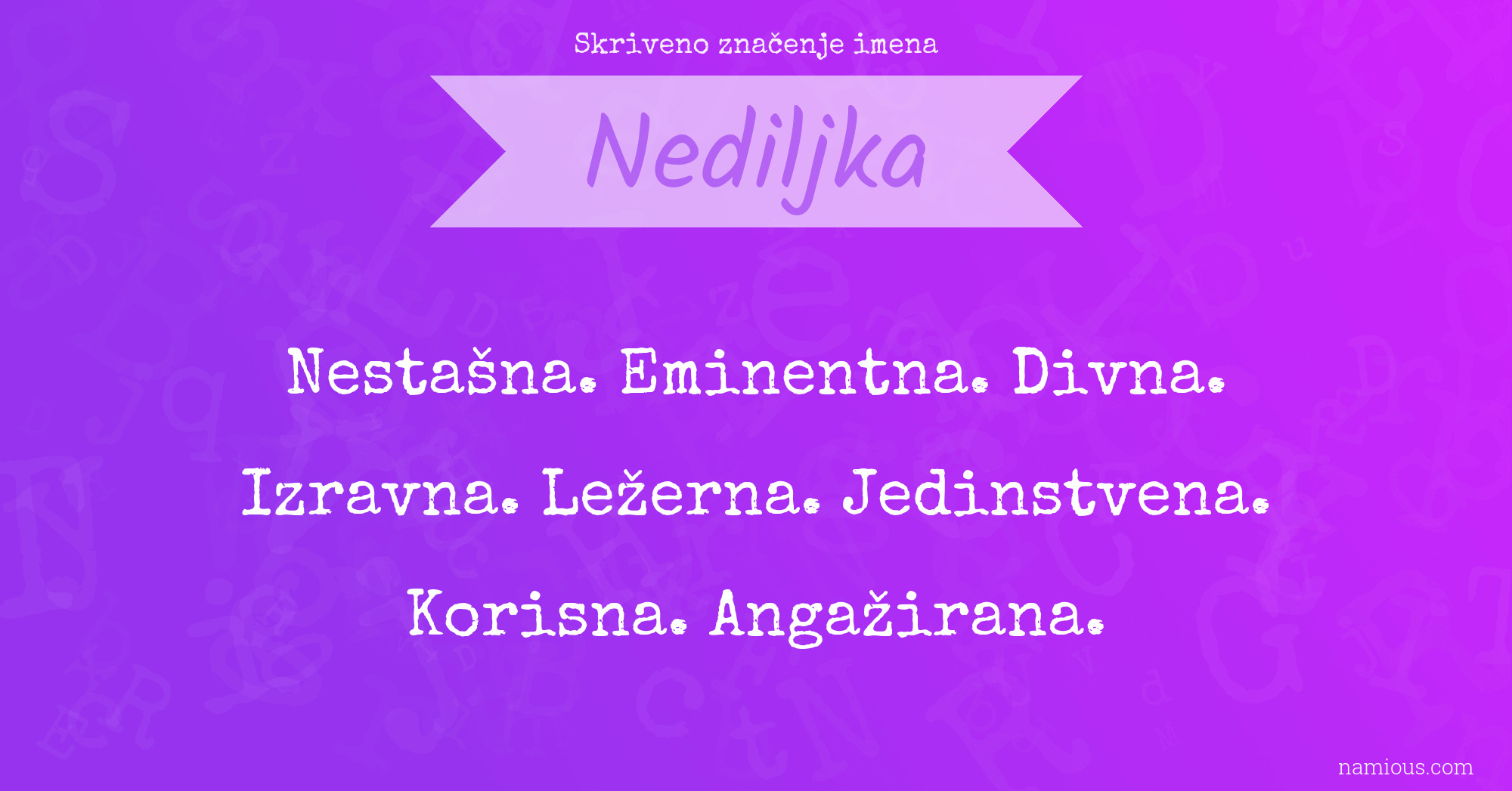 Skriveno značenje imena Nediljka