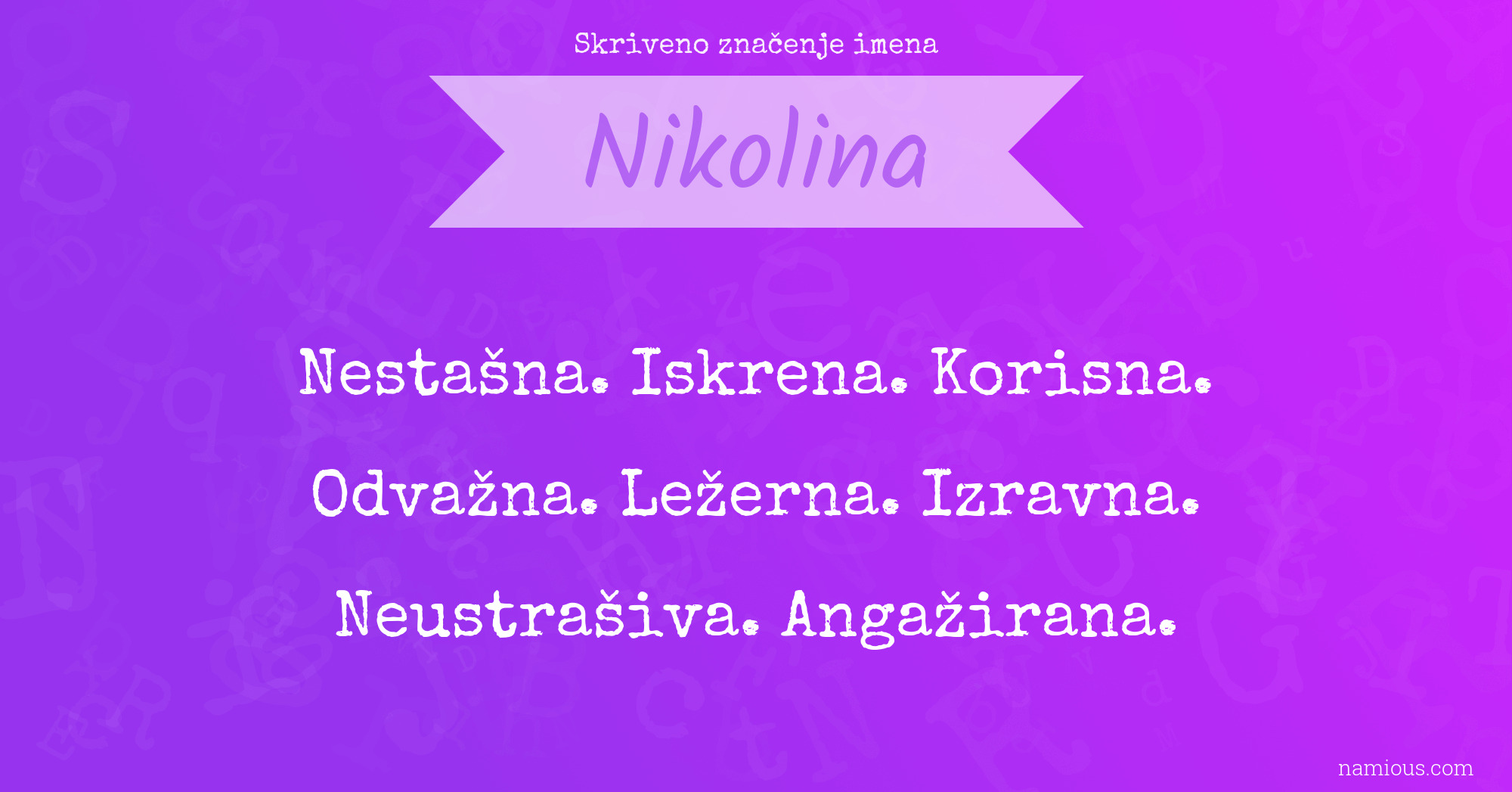 Skriveno značenje imena Nikolina