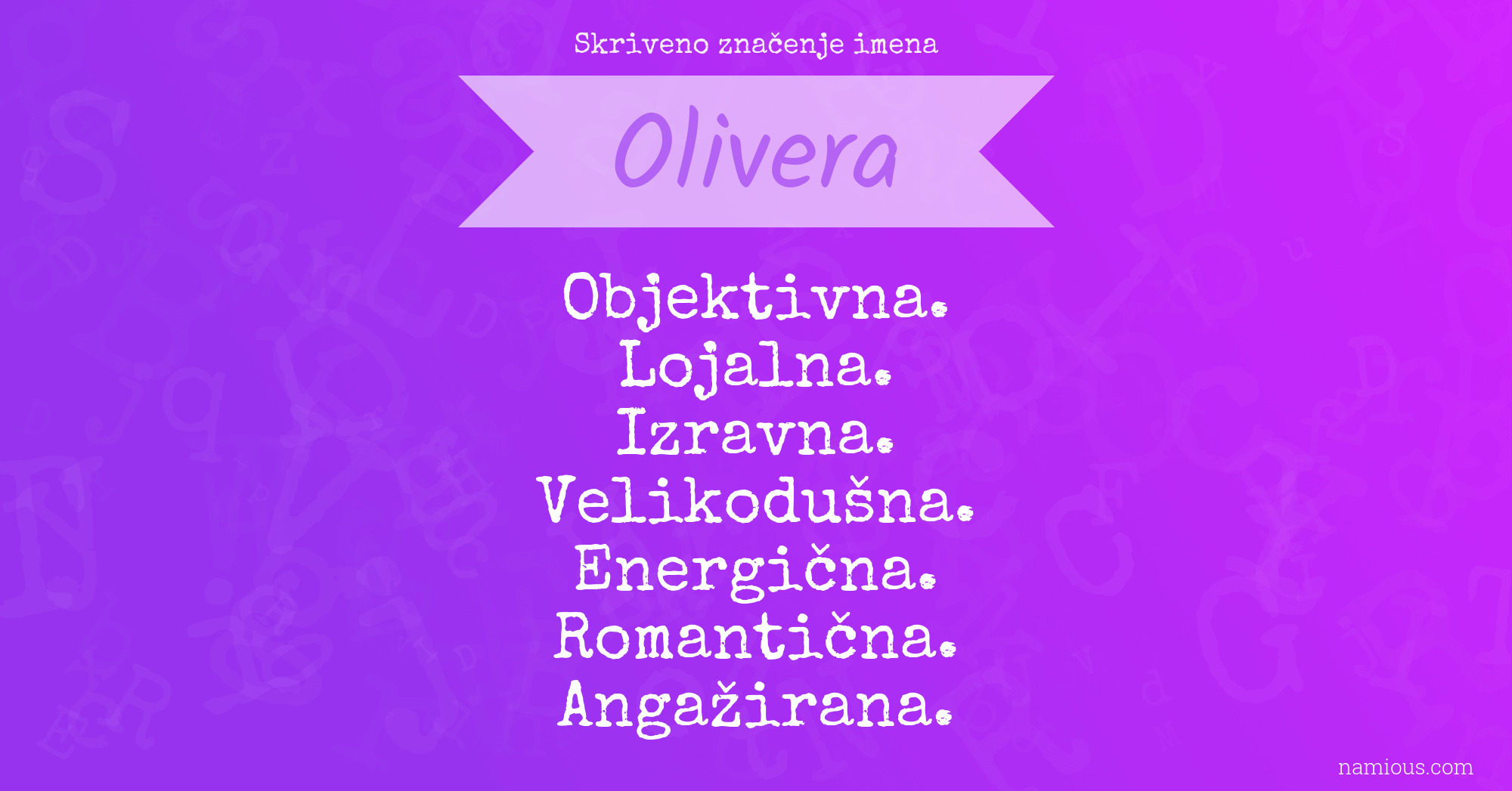 Skriveno značenje imena Olivera