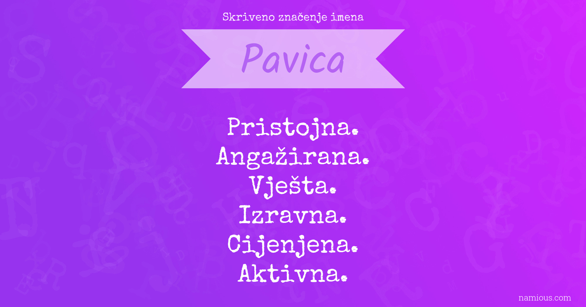 Skriveno značenje imena Pavica