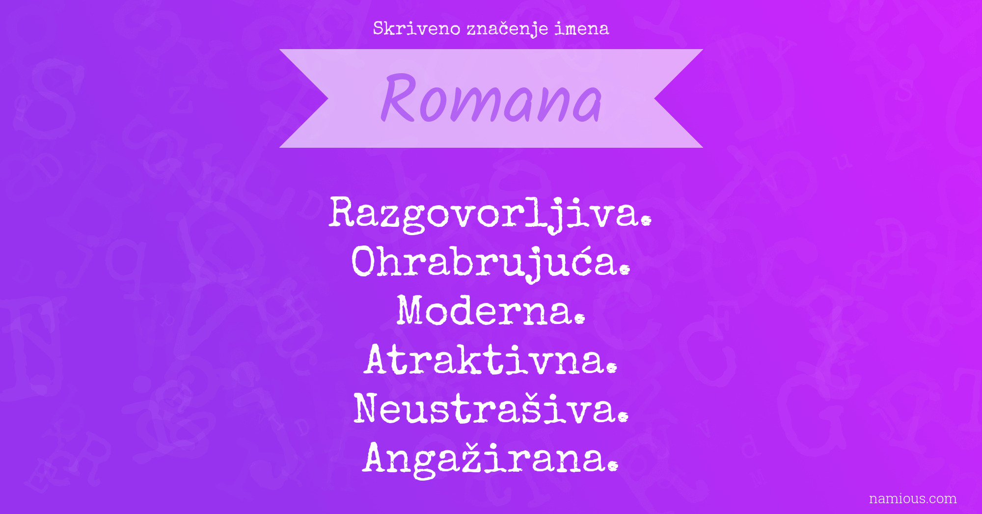 Skriveno značenje imena Romana