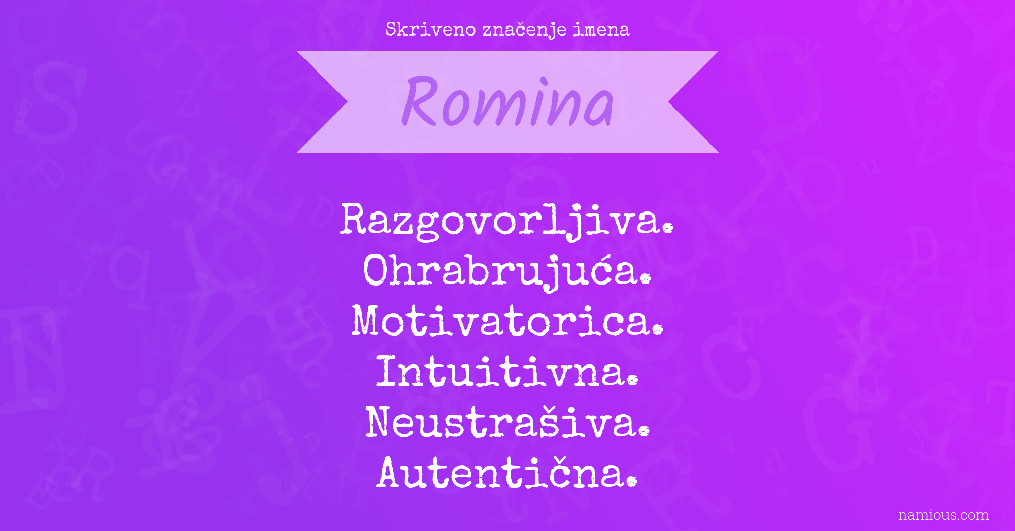 Skriveno značenje imena Romina