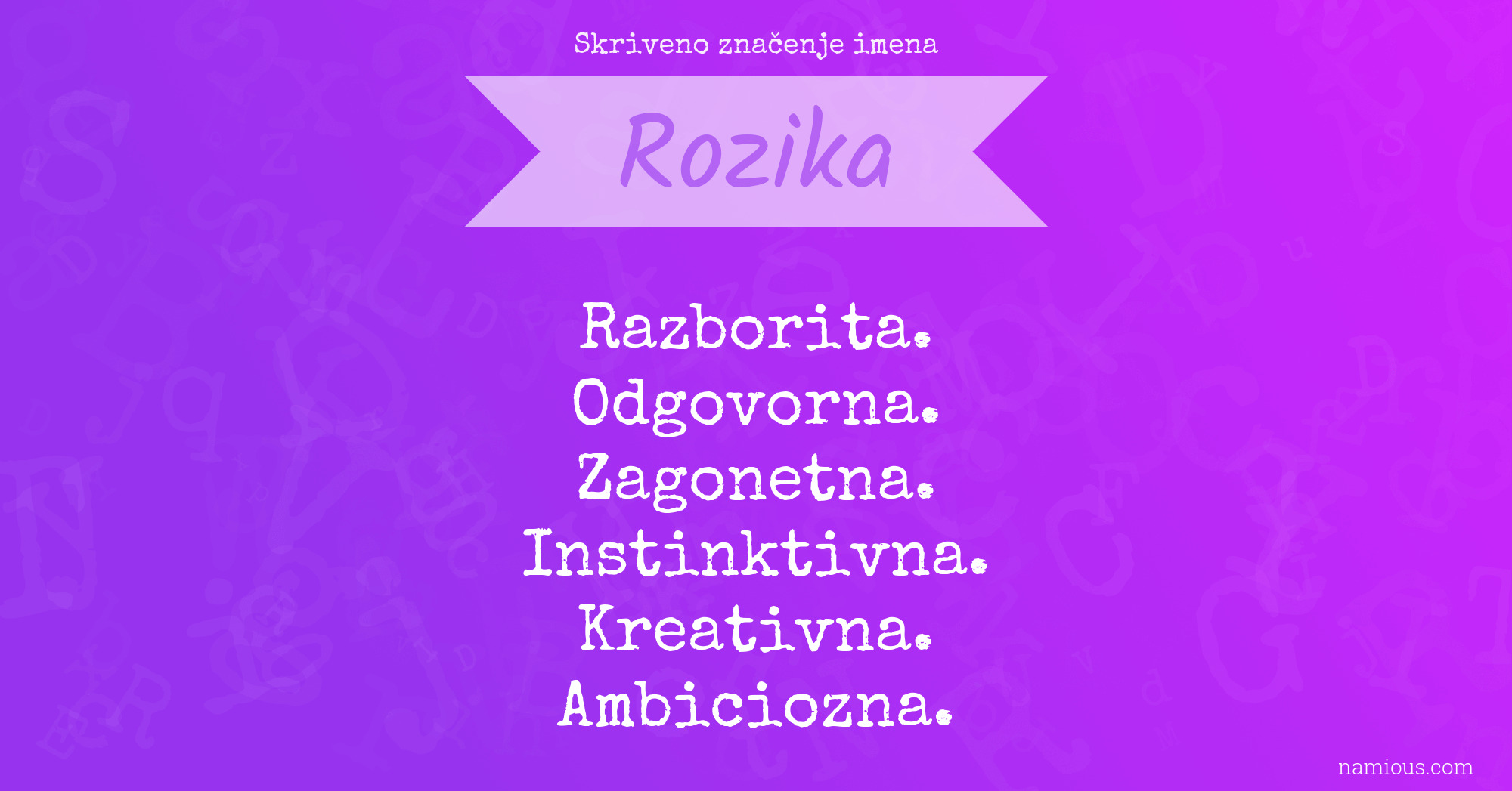 Skriveno značenje imena Rozika