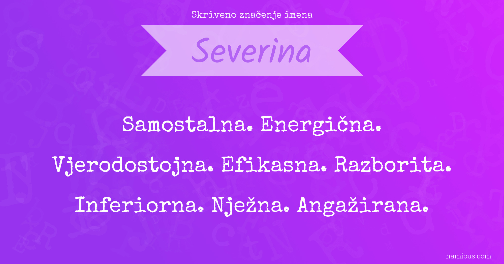 Skriveno značenje imena Severina