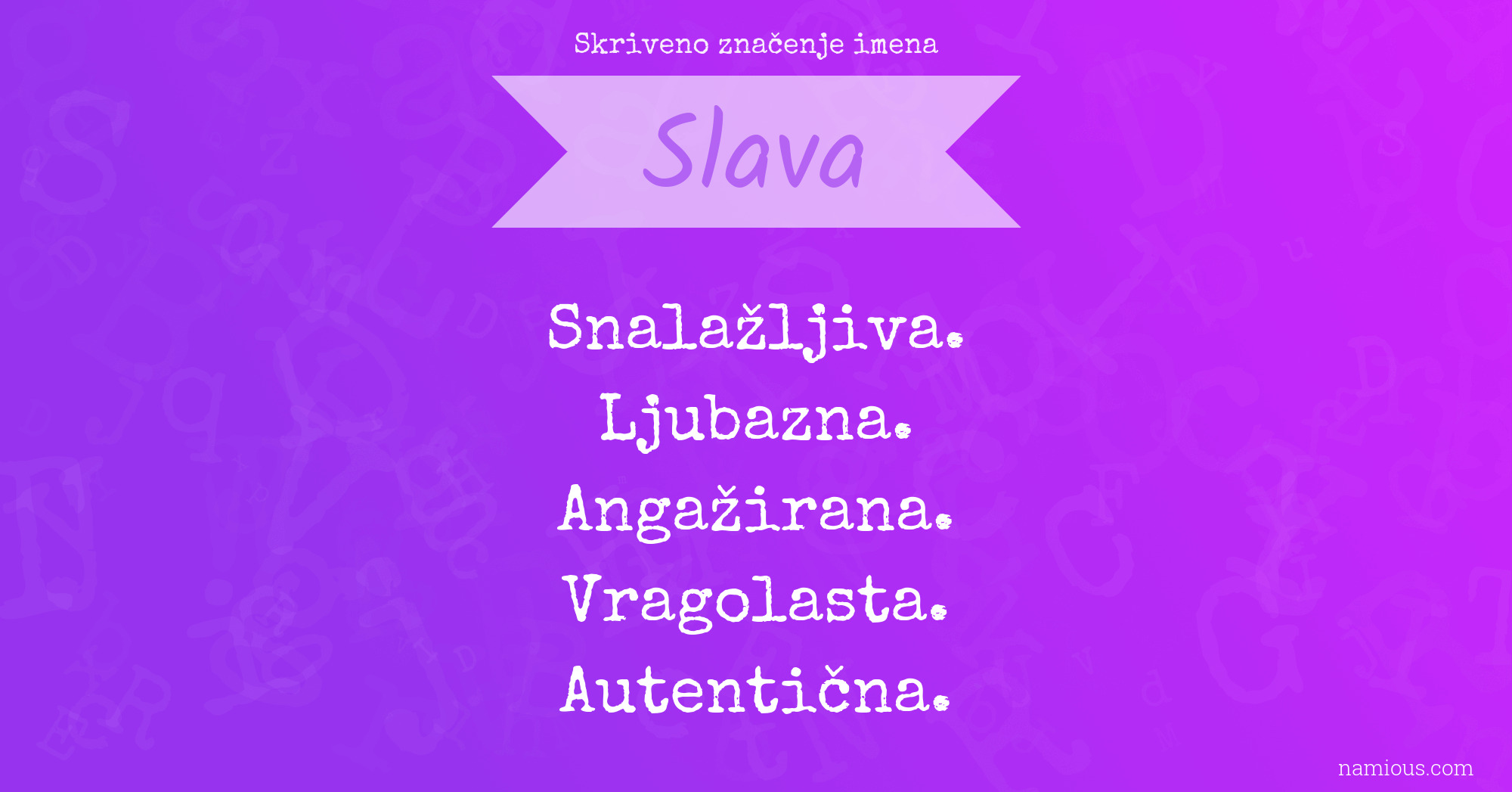 Skriveno značenje imena Slava