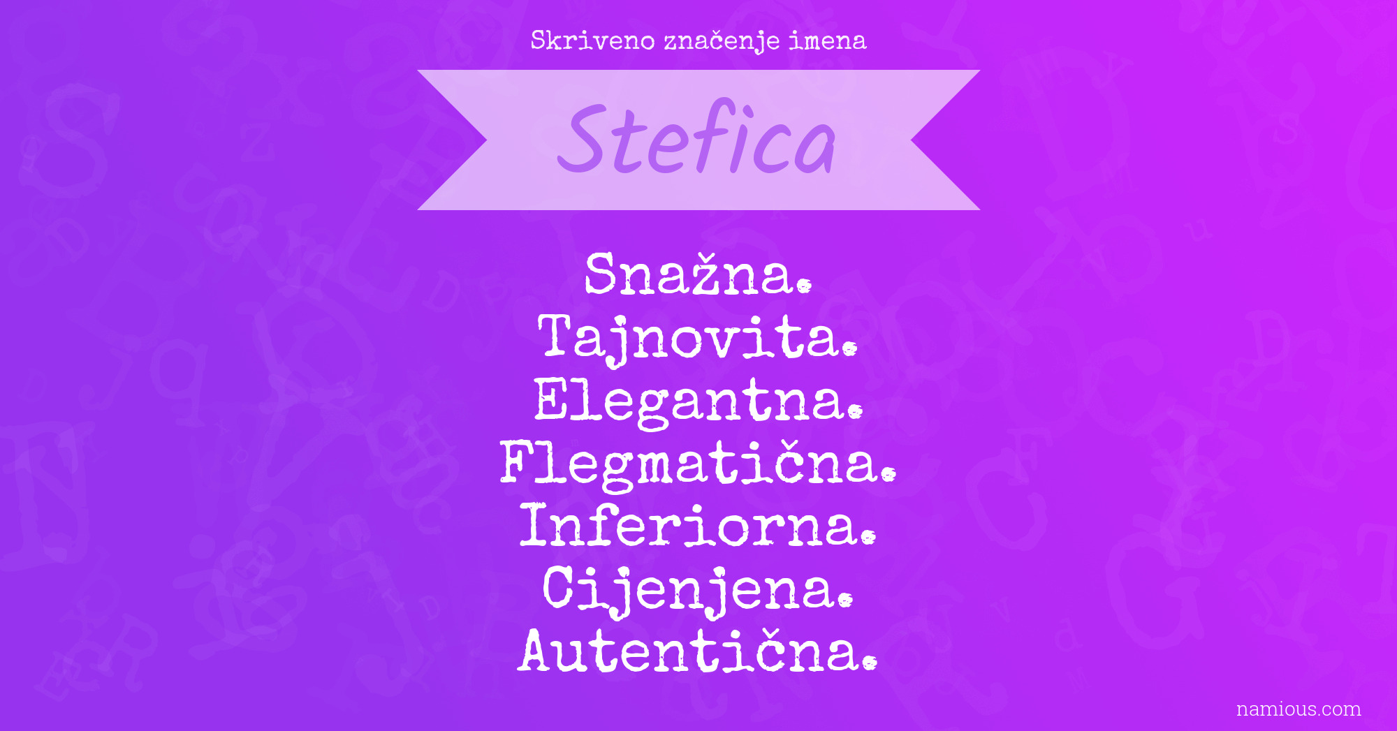 Skriveno značenje imena Stefica