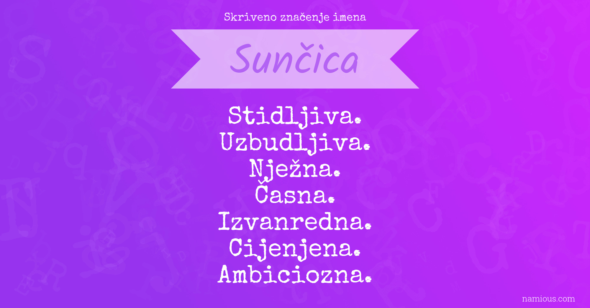 Skriveno značenje imena Sunčica