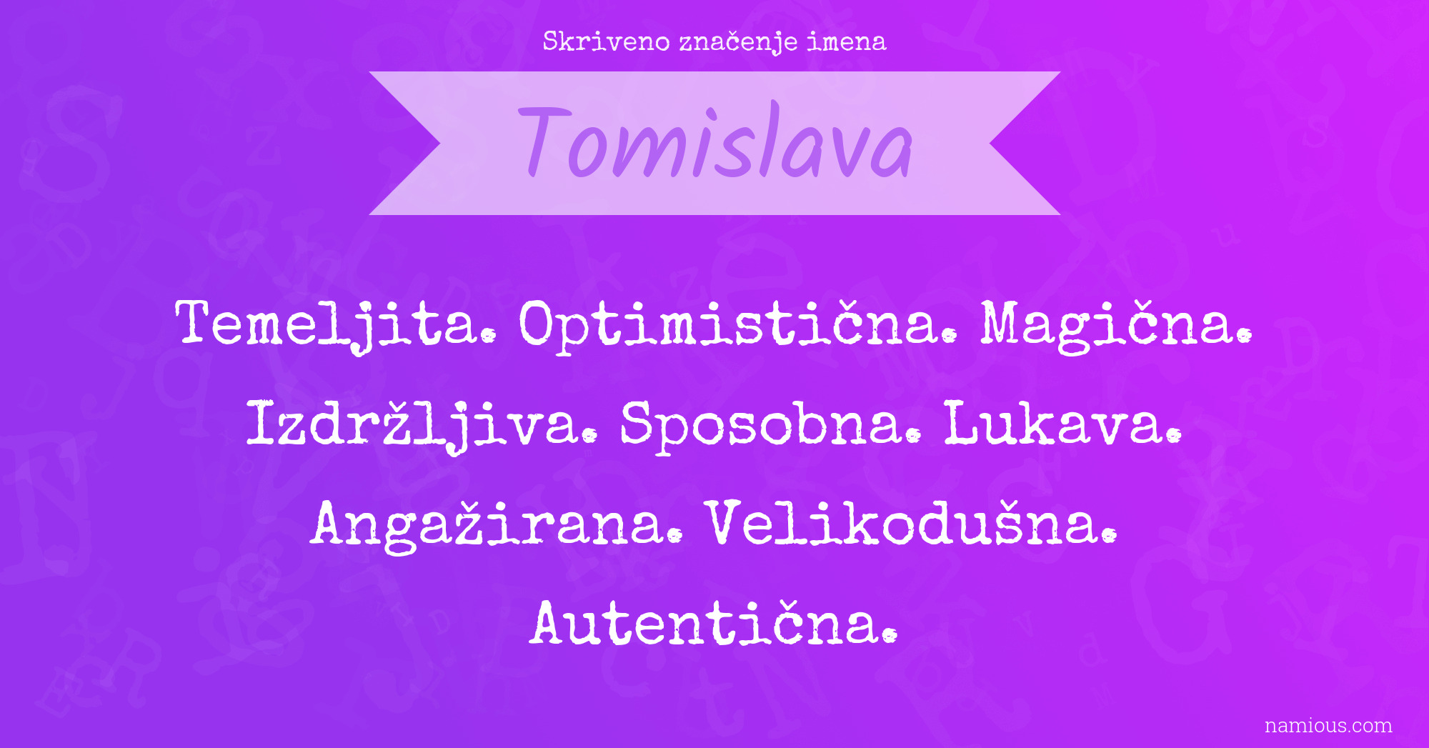 Skriveno značenje imena Tomislava