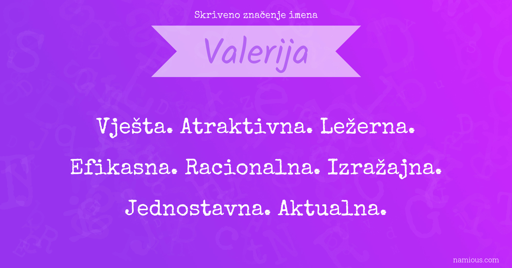 Skriveno značenje imena Valerija