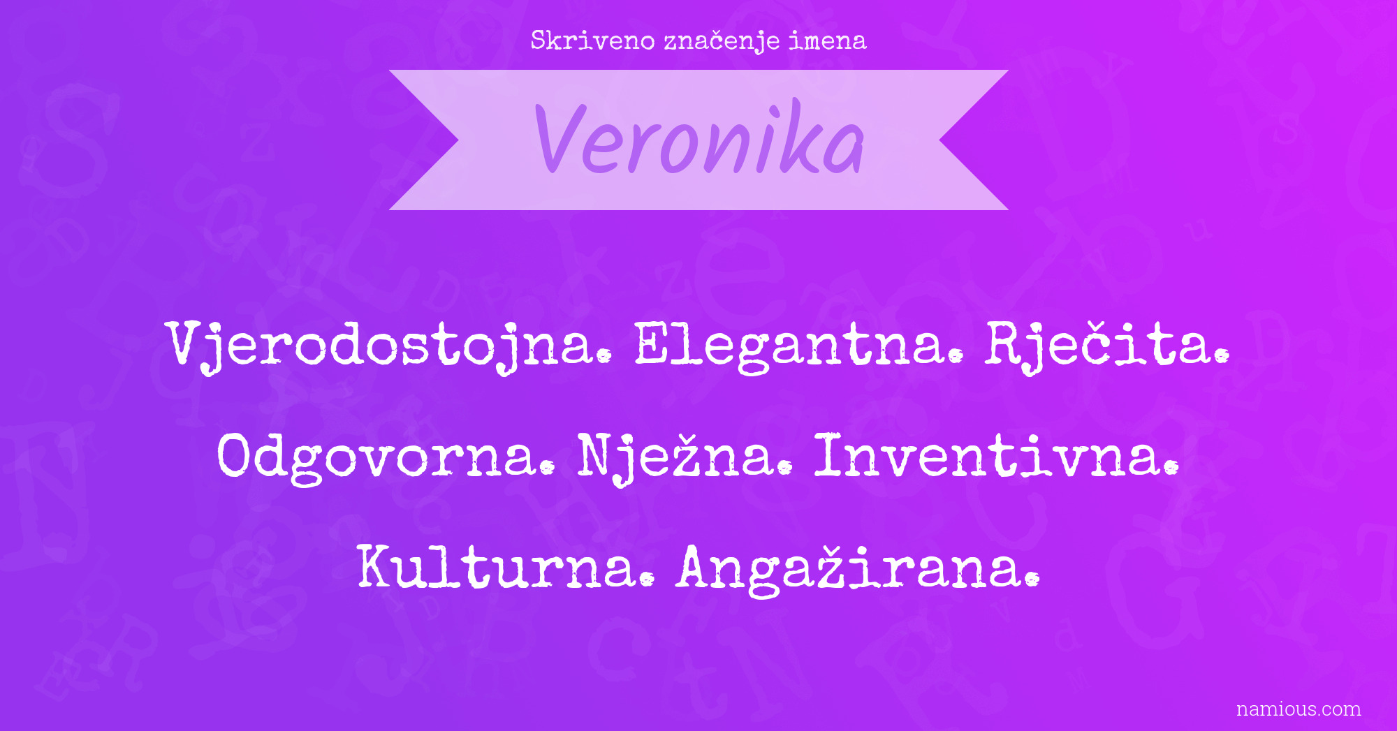 Skriveno značenje imena Veronika