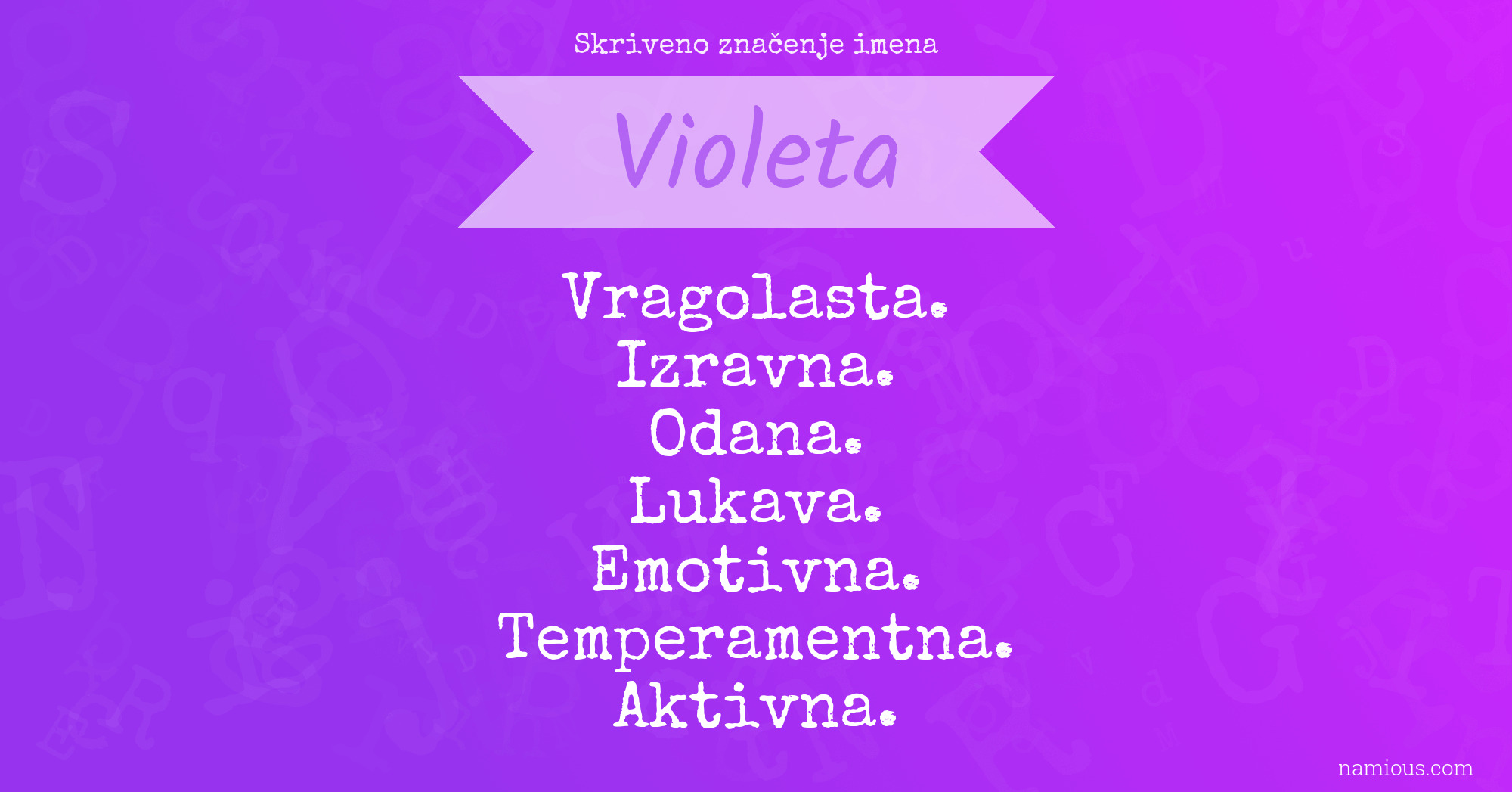 Skriveno značenje imena Violeta