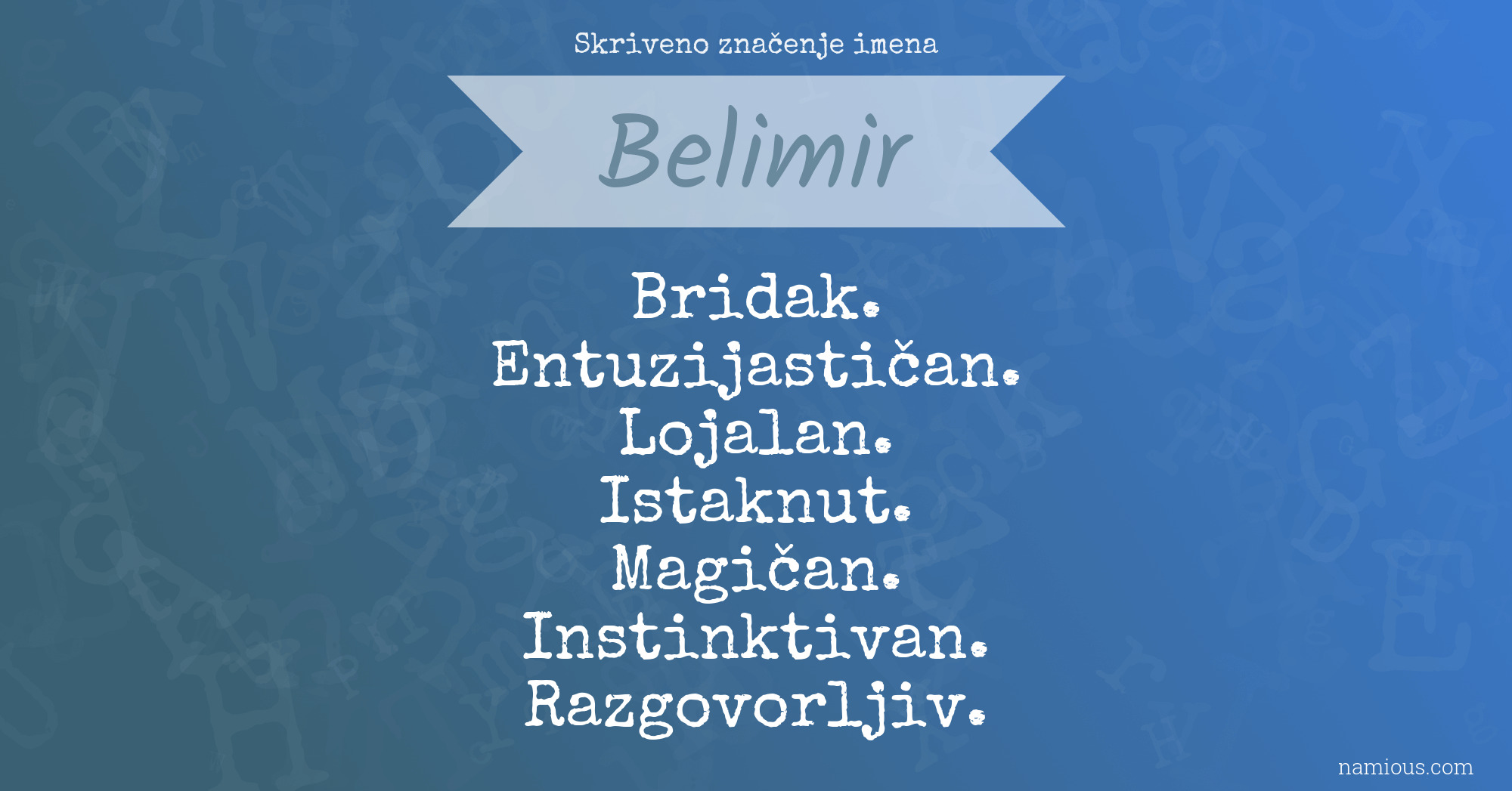 Skriveno značenje imena Belimir