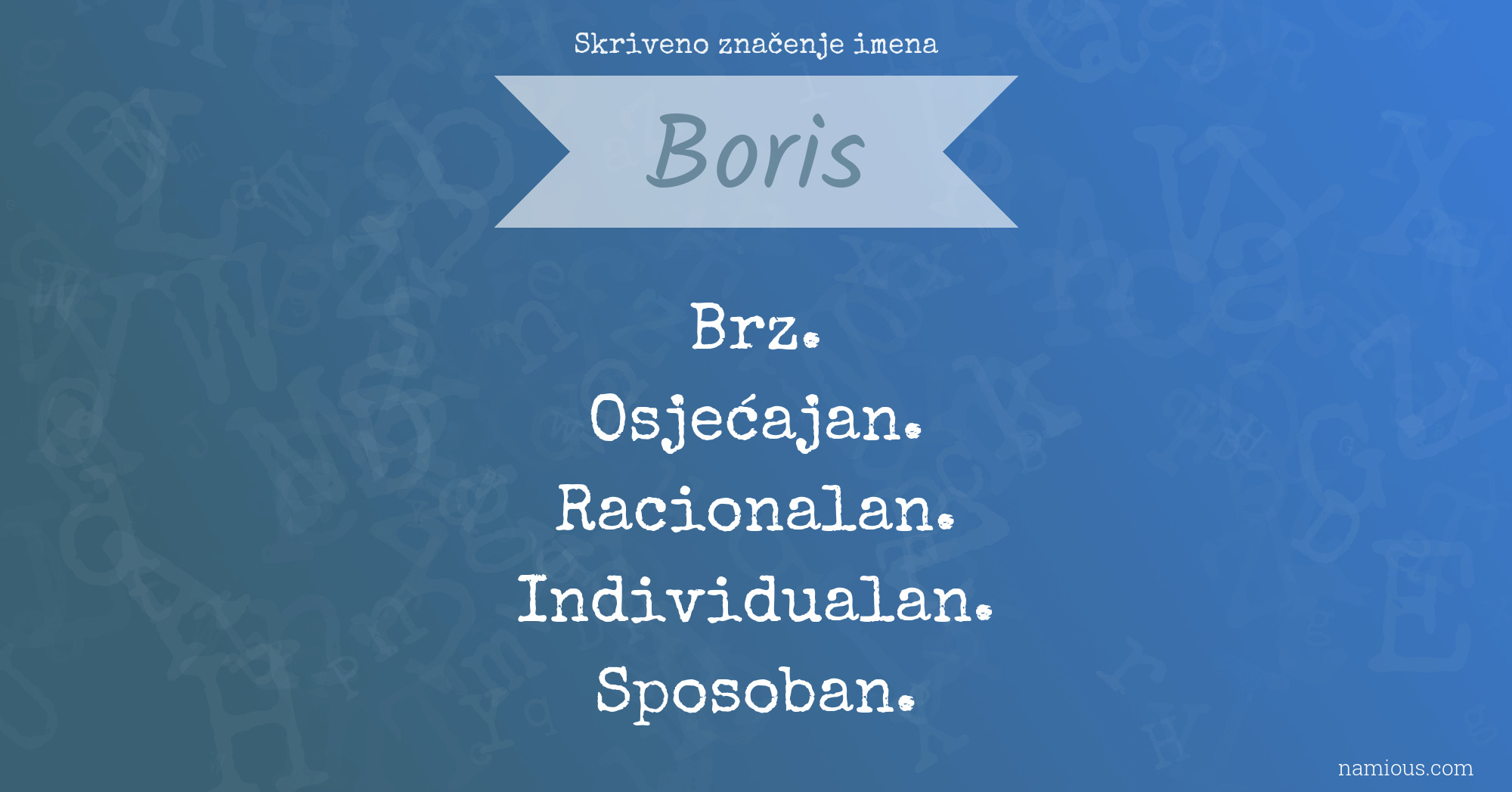 Skriveno značenje imena Boris